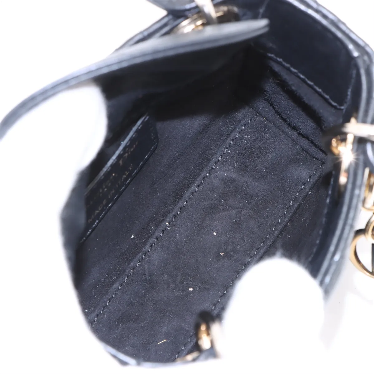 Cannage Lady Dior Micro Leather 2WAY Handbag Black — view 8