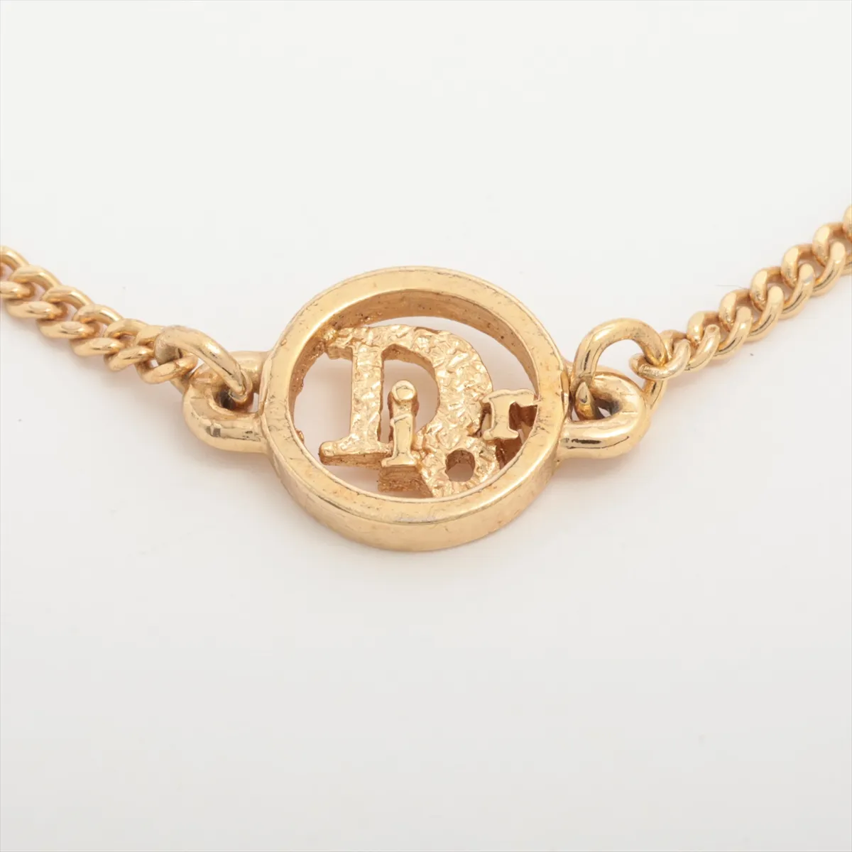 logo bracelet, gold plated with rhinestones. Shows signs of wear, — view 2