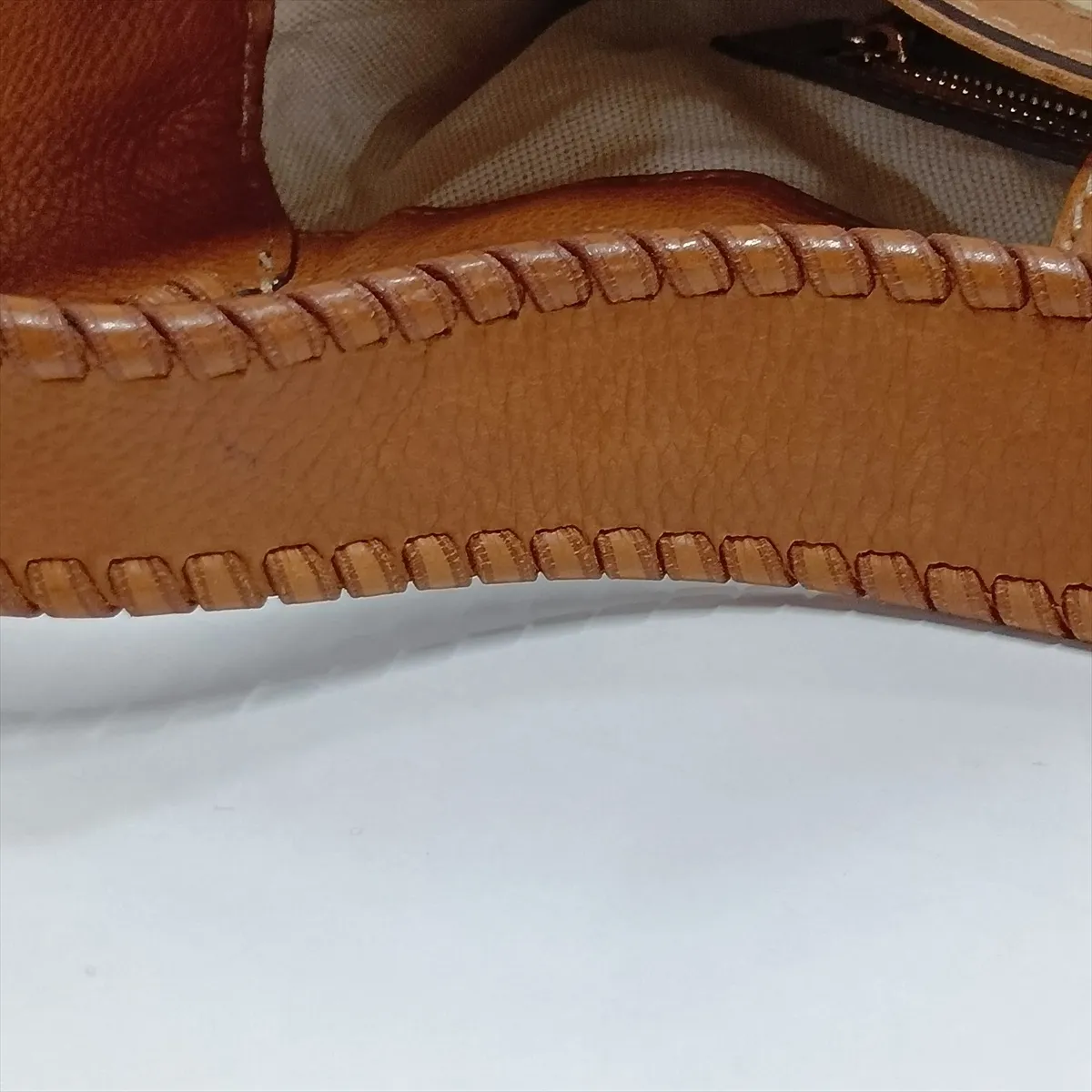 Diamante Jackie Canvas x Leather Shoulder Bag, Beige x Brown, 246907 — view 14