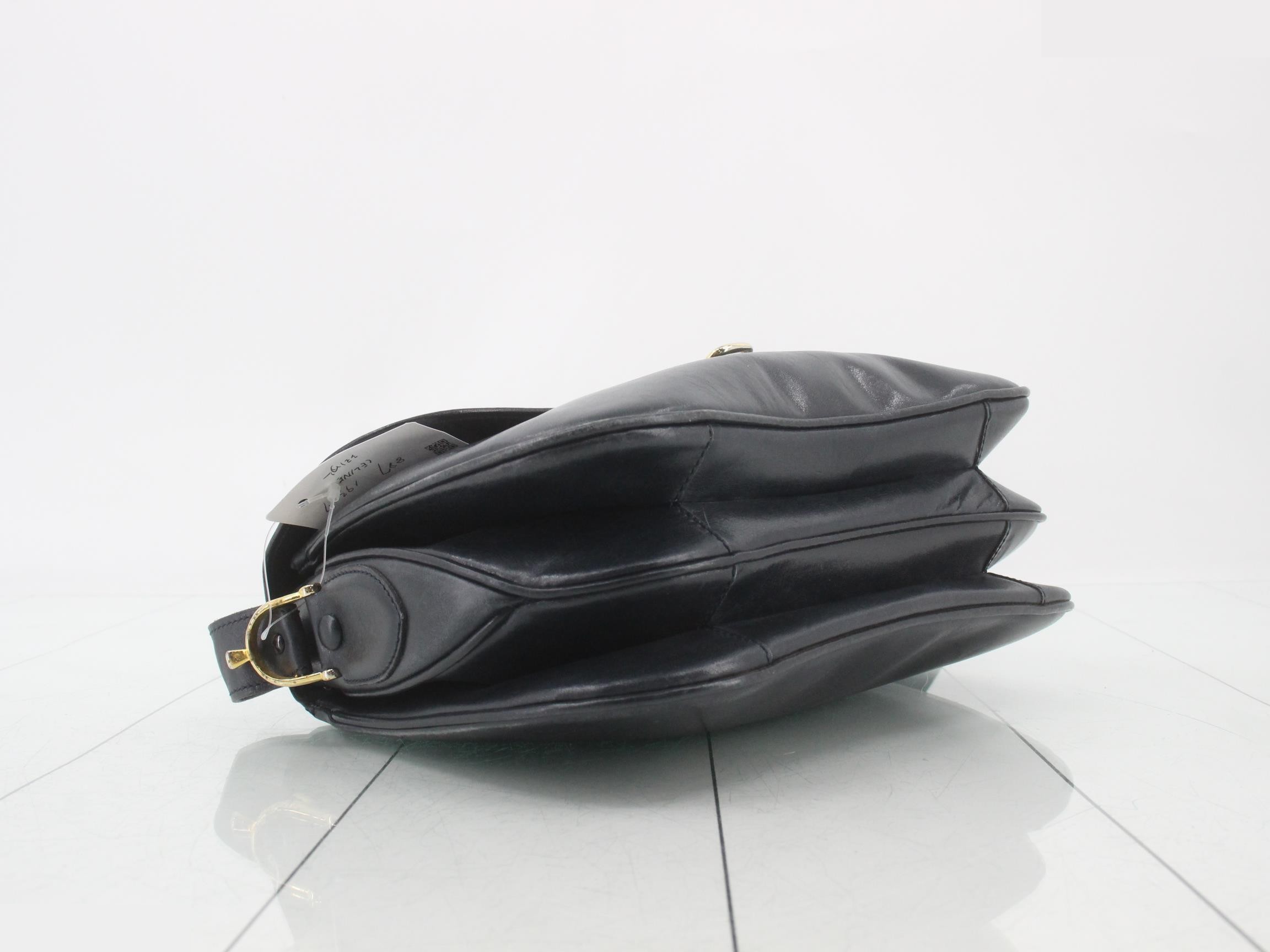 Shoulder bag, leather, navy — view 5