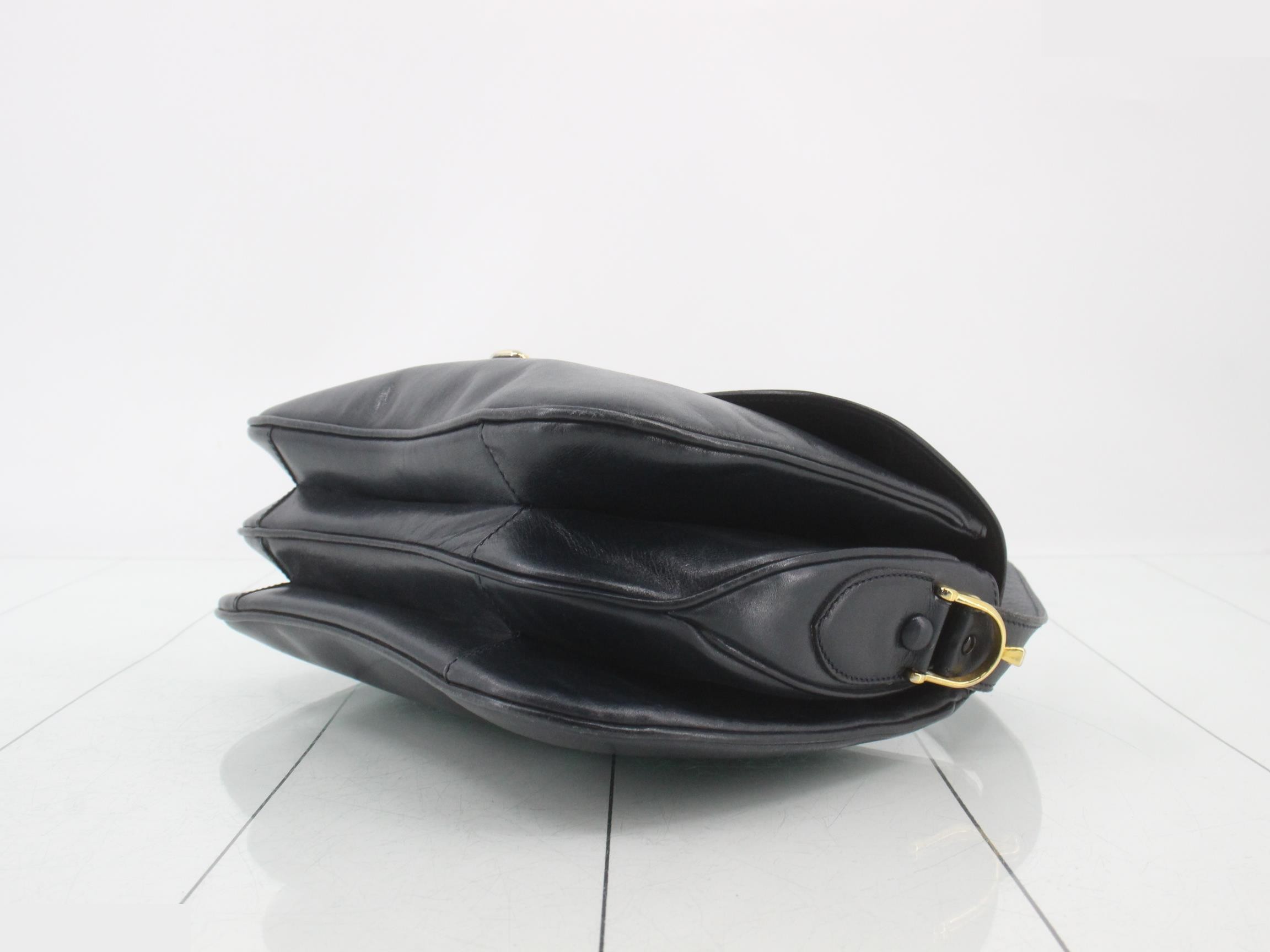 Shoulder bag, leather, navy — view 6