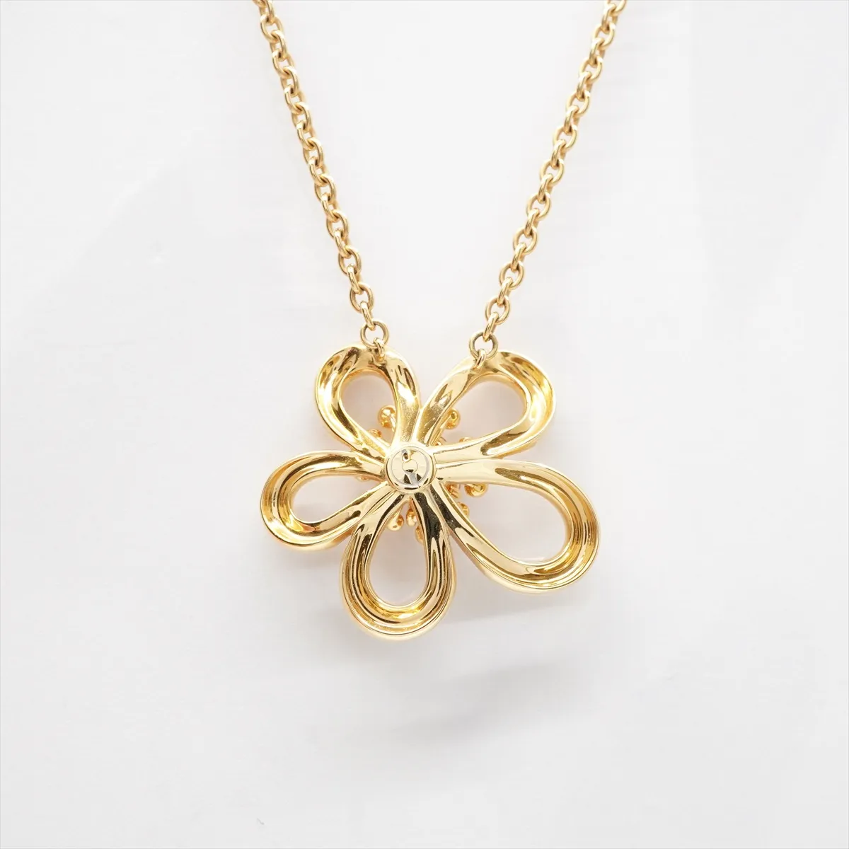 Flower Lace Diamond Necklace, 750 (Yellow Gold), 13g, JO299950, with — view 2