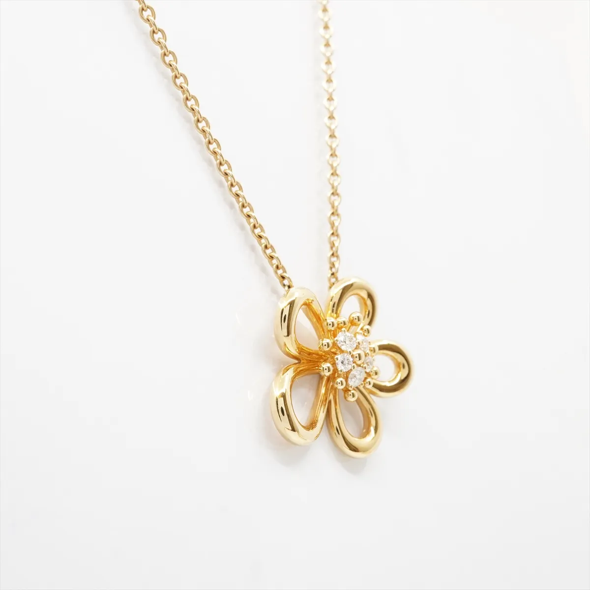 Flower Lace Diamond Necklace, 750 (Yellow Gold), 13g, JO299950, with — view 3
