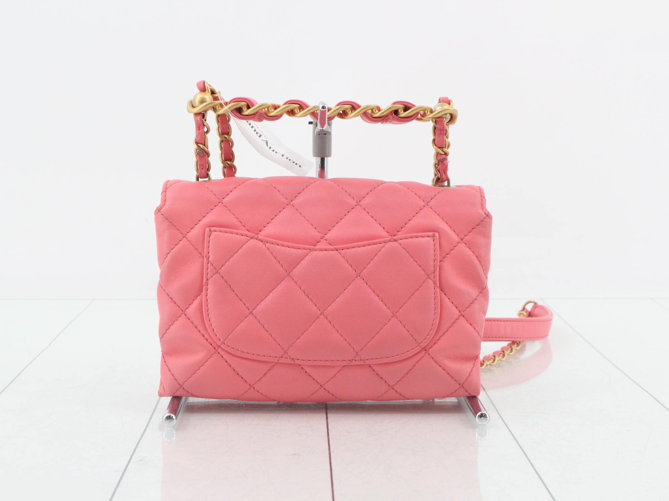 Matelassé Shoulder Bag, Lambskin, Rose Pink, Random Plate — view 2