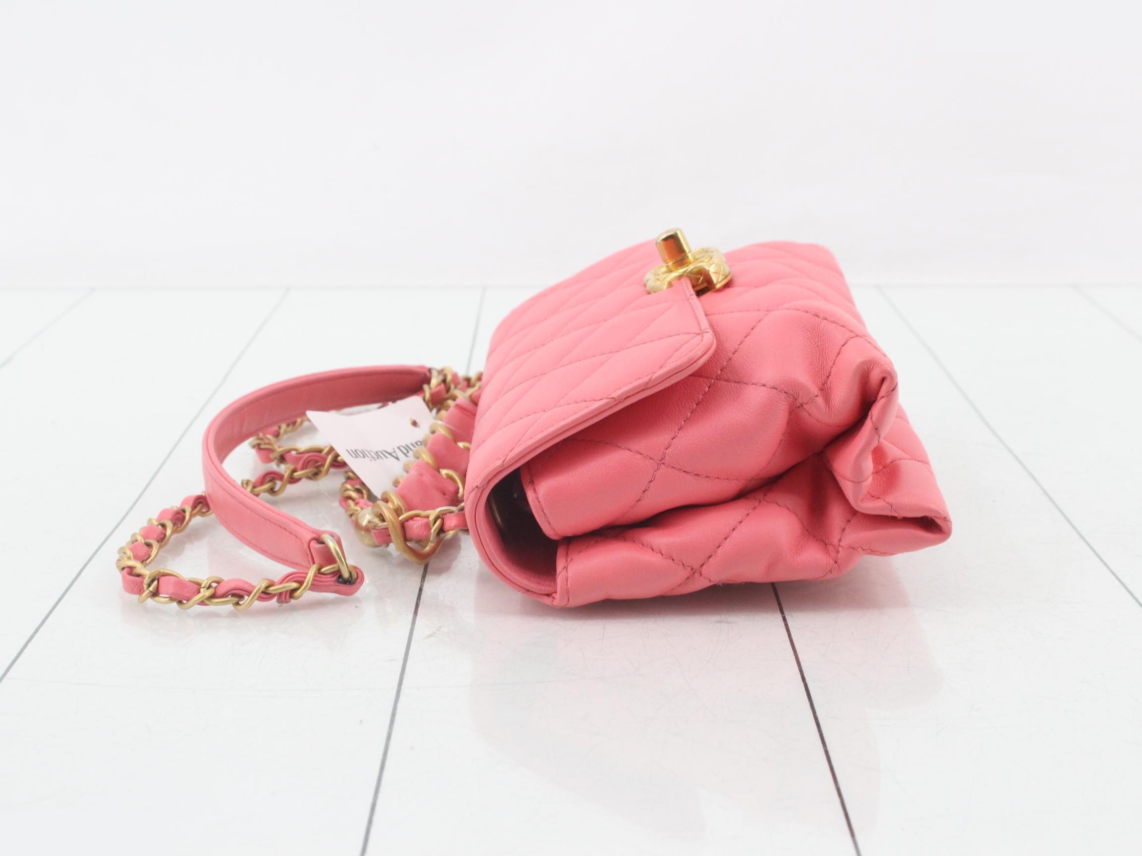 Matelassé Shoulder Bag, Lambskin, Rose Pink, Random Plate — view 4