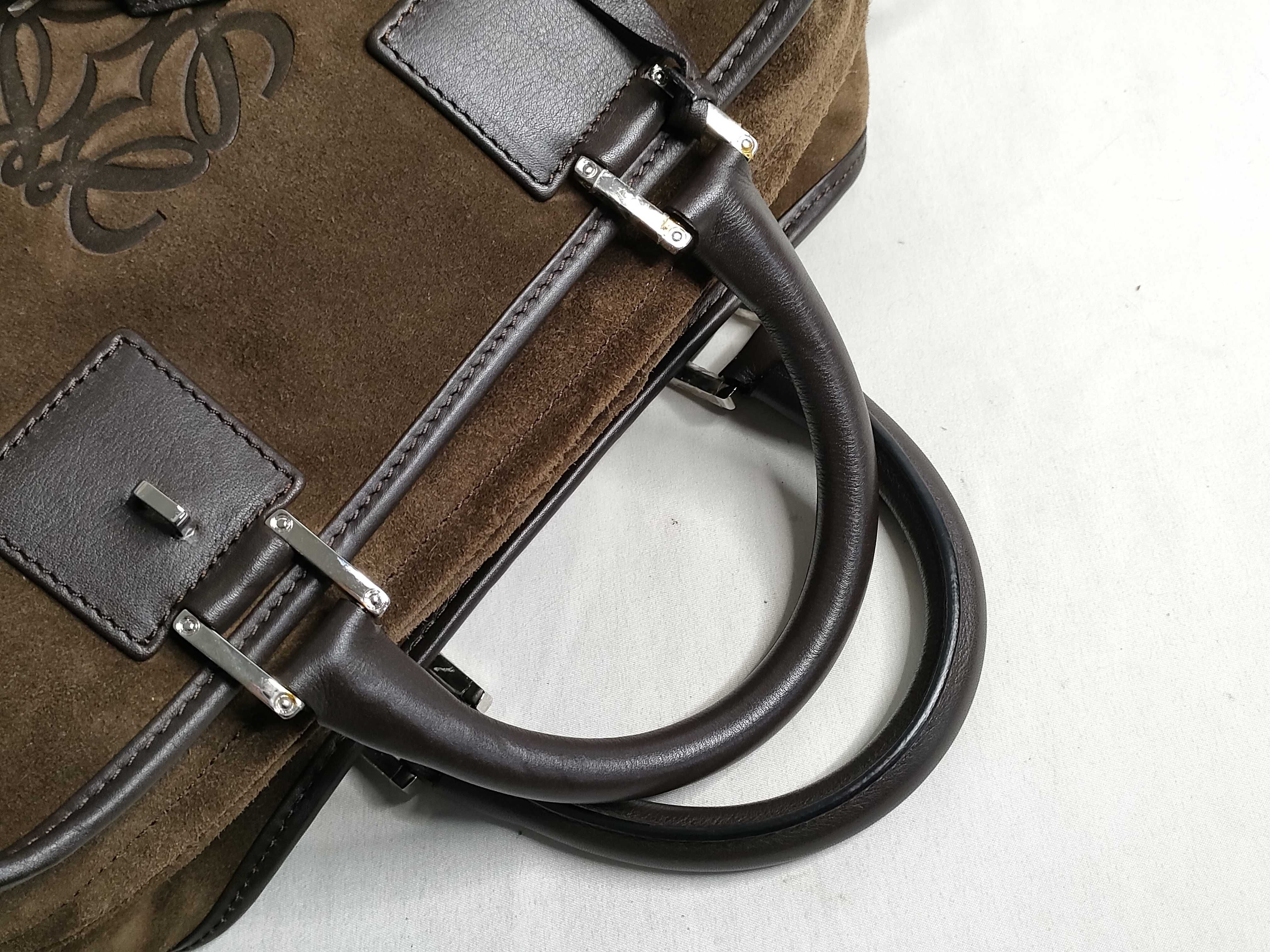 Amazona 28 Suede and Leather Handbag, Brown — view 3
