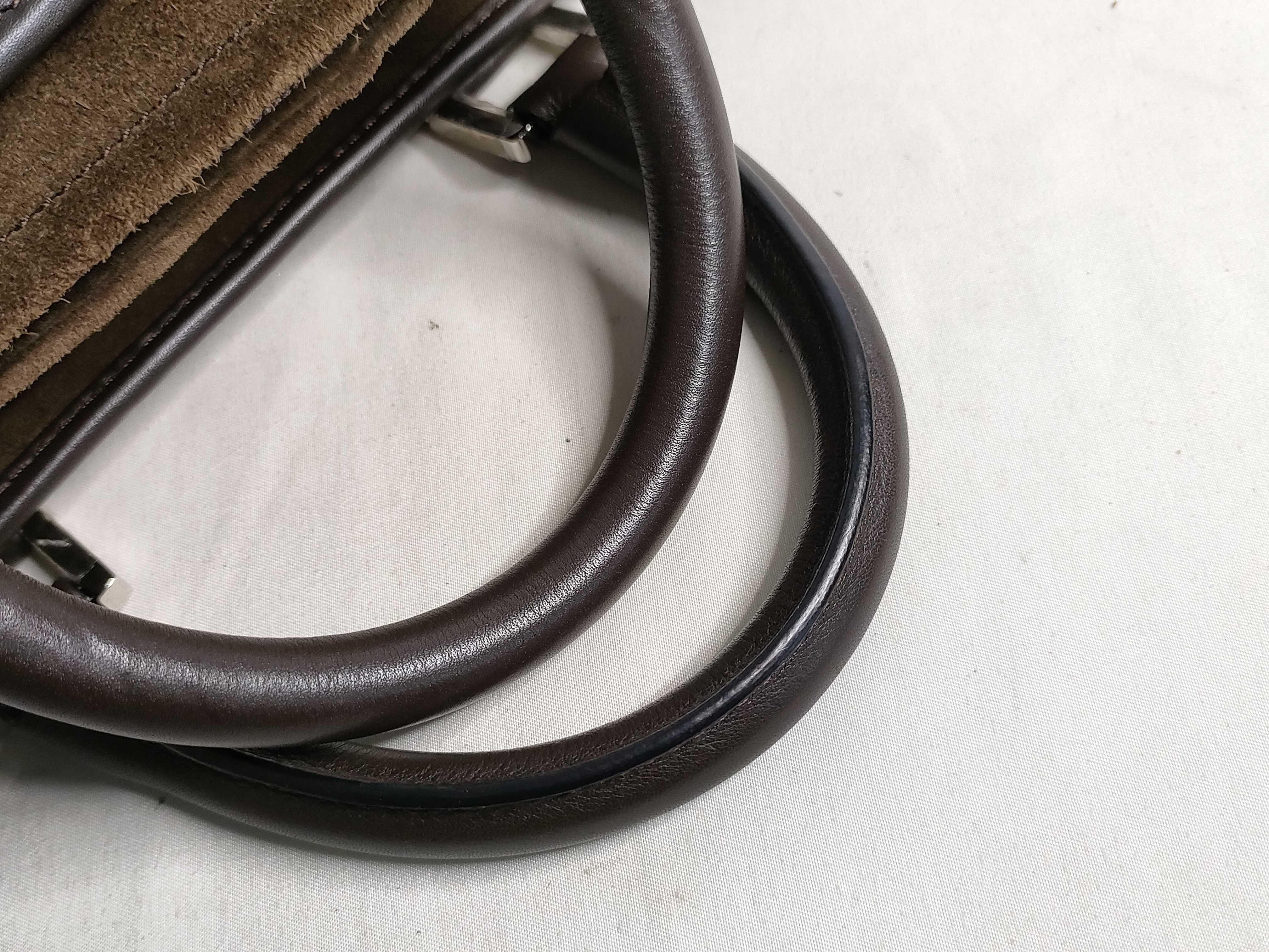 Amazona 28 Suede and Leather Handbag, Brown — view 4
