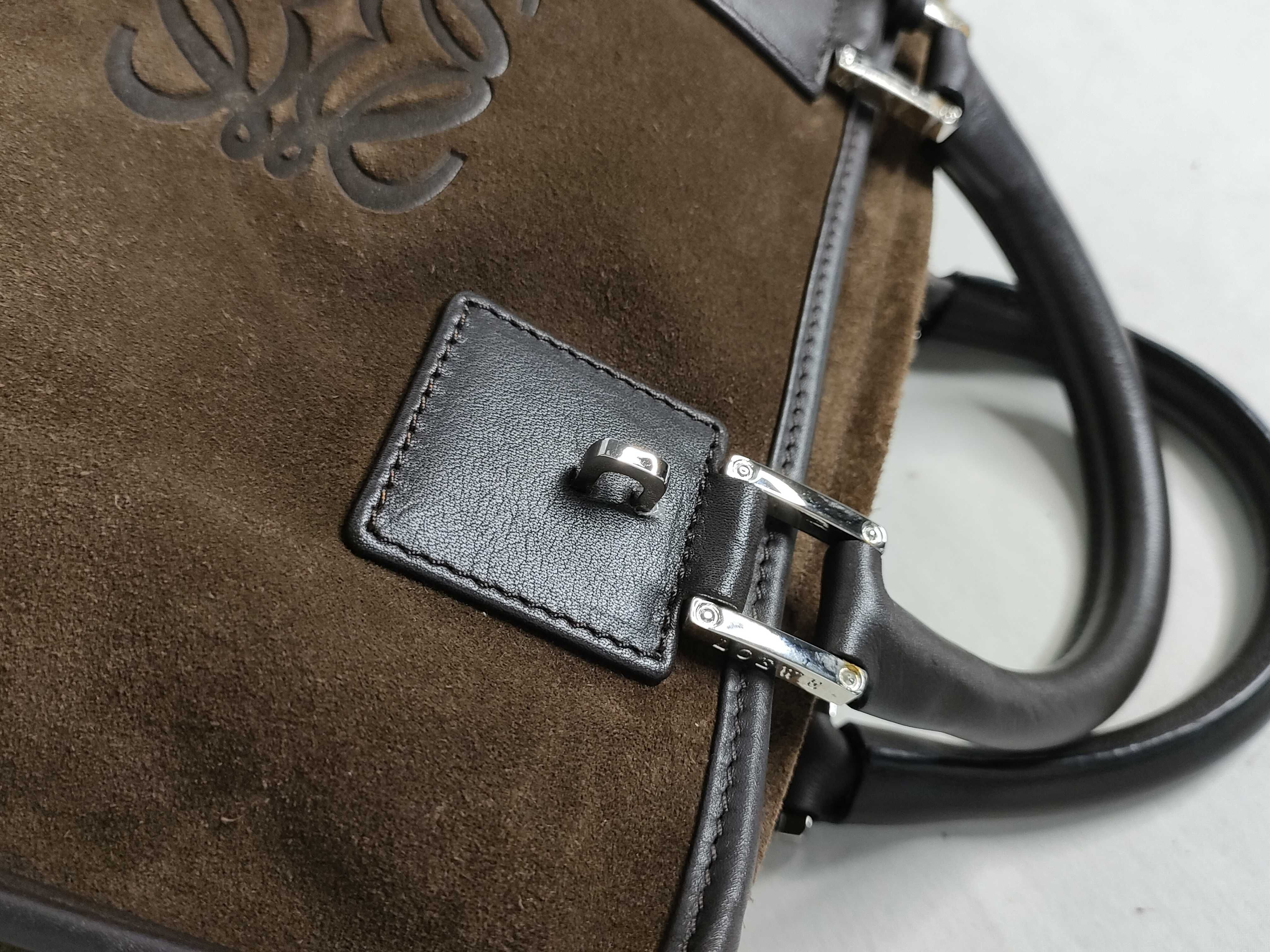 Amazona 28 Suede and Leather Handbag, Brown — view 5