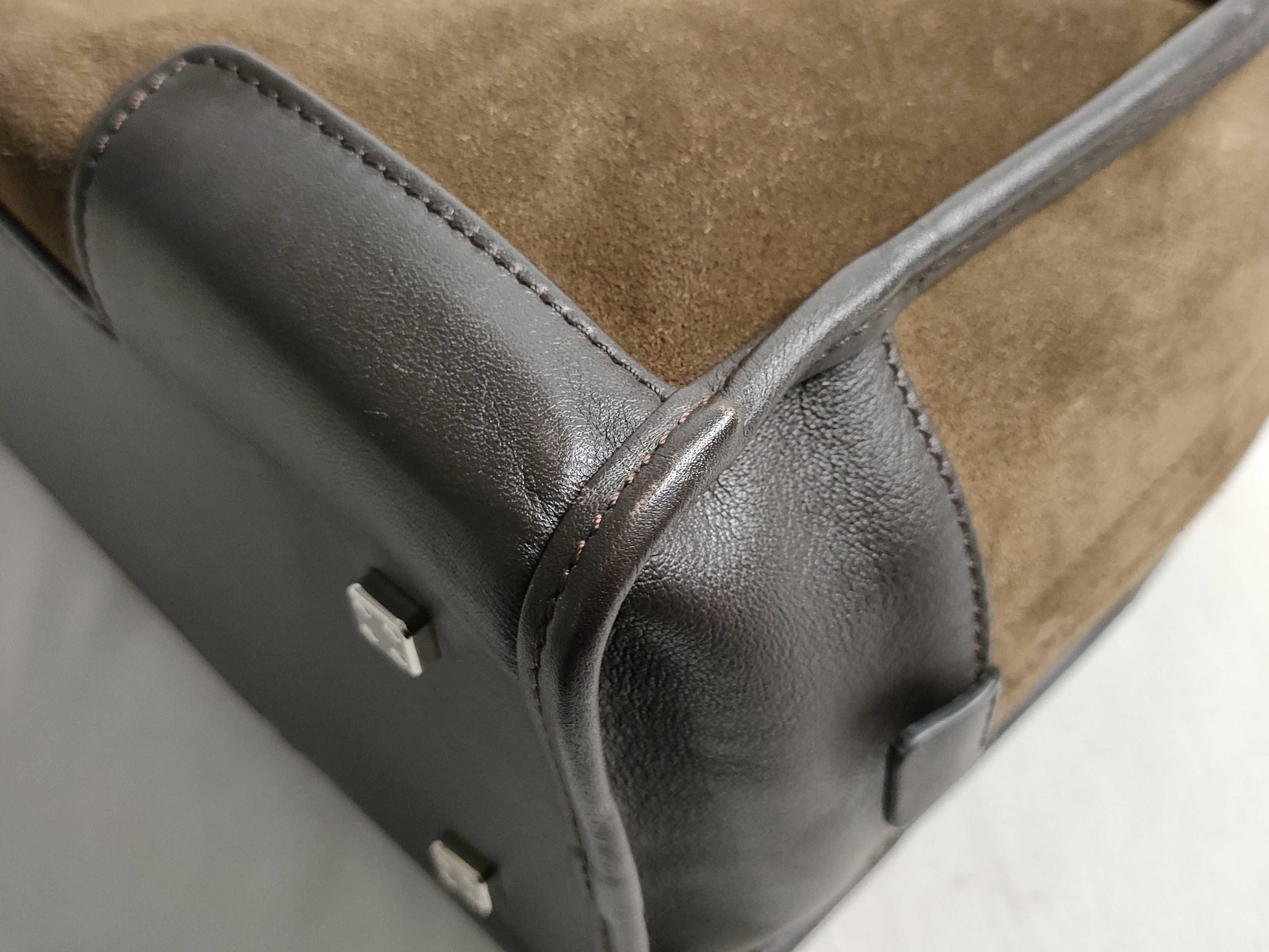Amazona 28 Suede and Leather Handbag, Brown — view 6