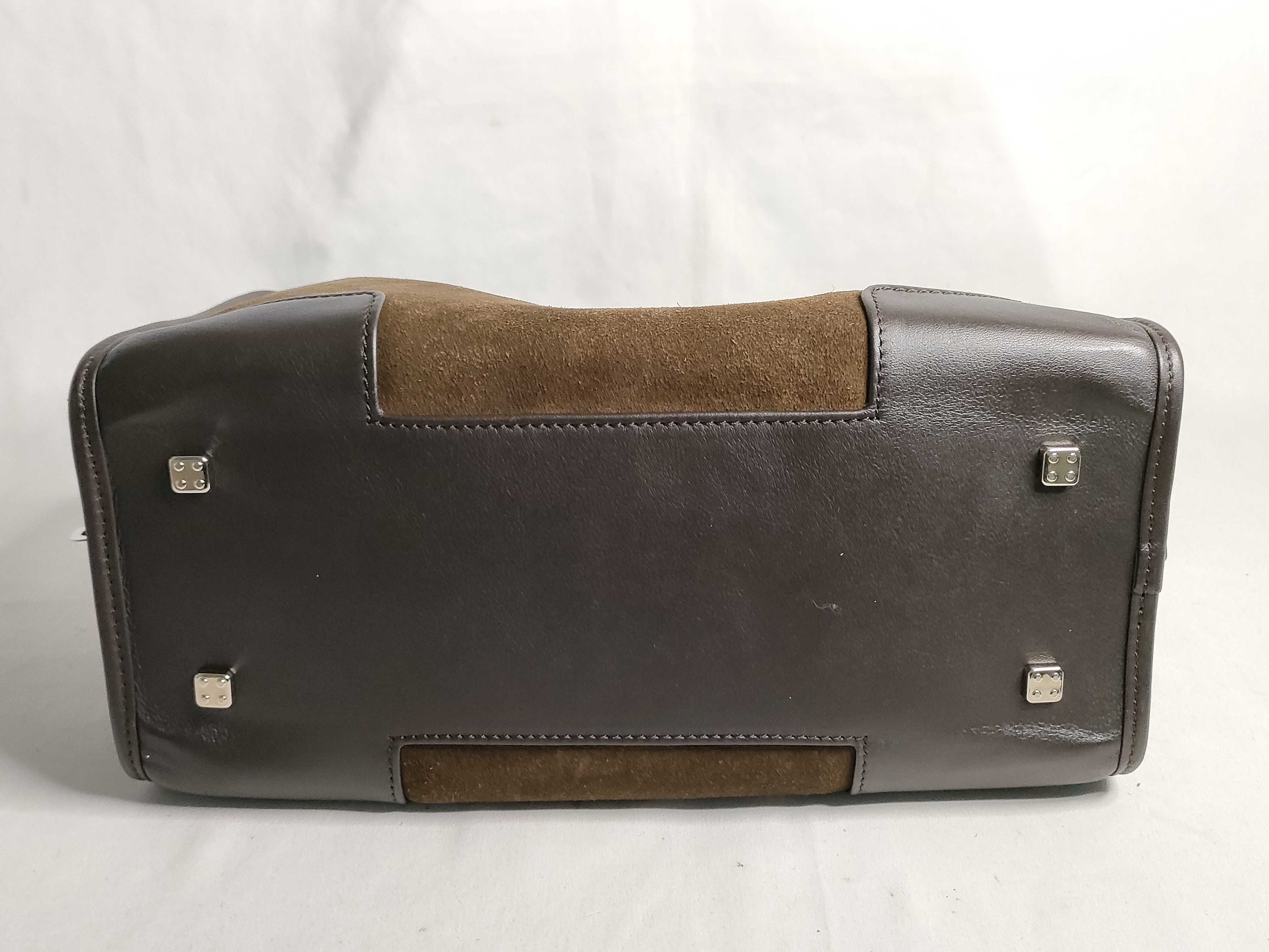 Amazona 28 Suede and Leather Handbag, Brown — view 7