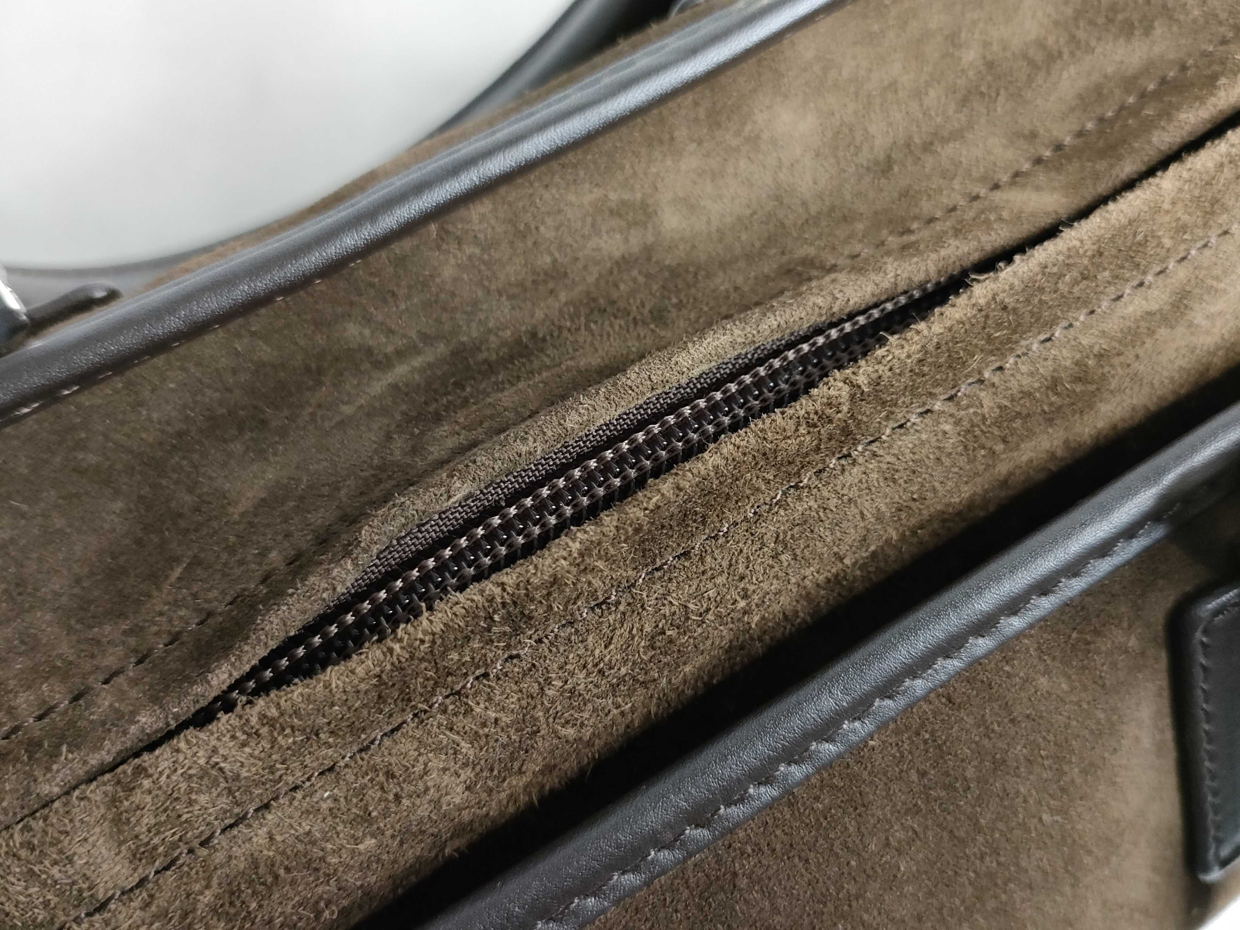 Amazona 28 Suede and Leather Handbag, Brown — view 8