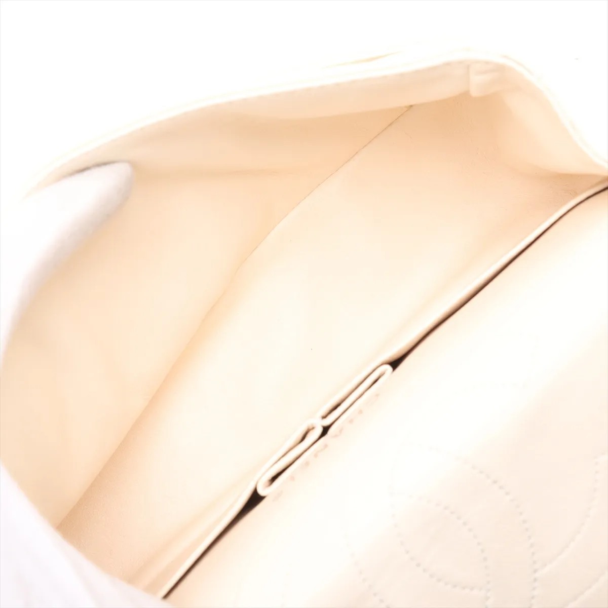 Matelassé 2.55 Vintage Calf Double Flap Double Chain Bag, Ivory with Gunmetal Hardware, 20840046 (Serial Number in the 20s), A37586 — view 7