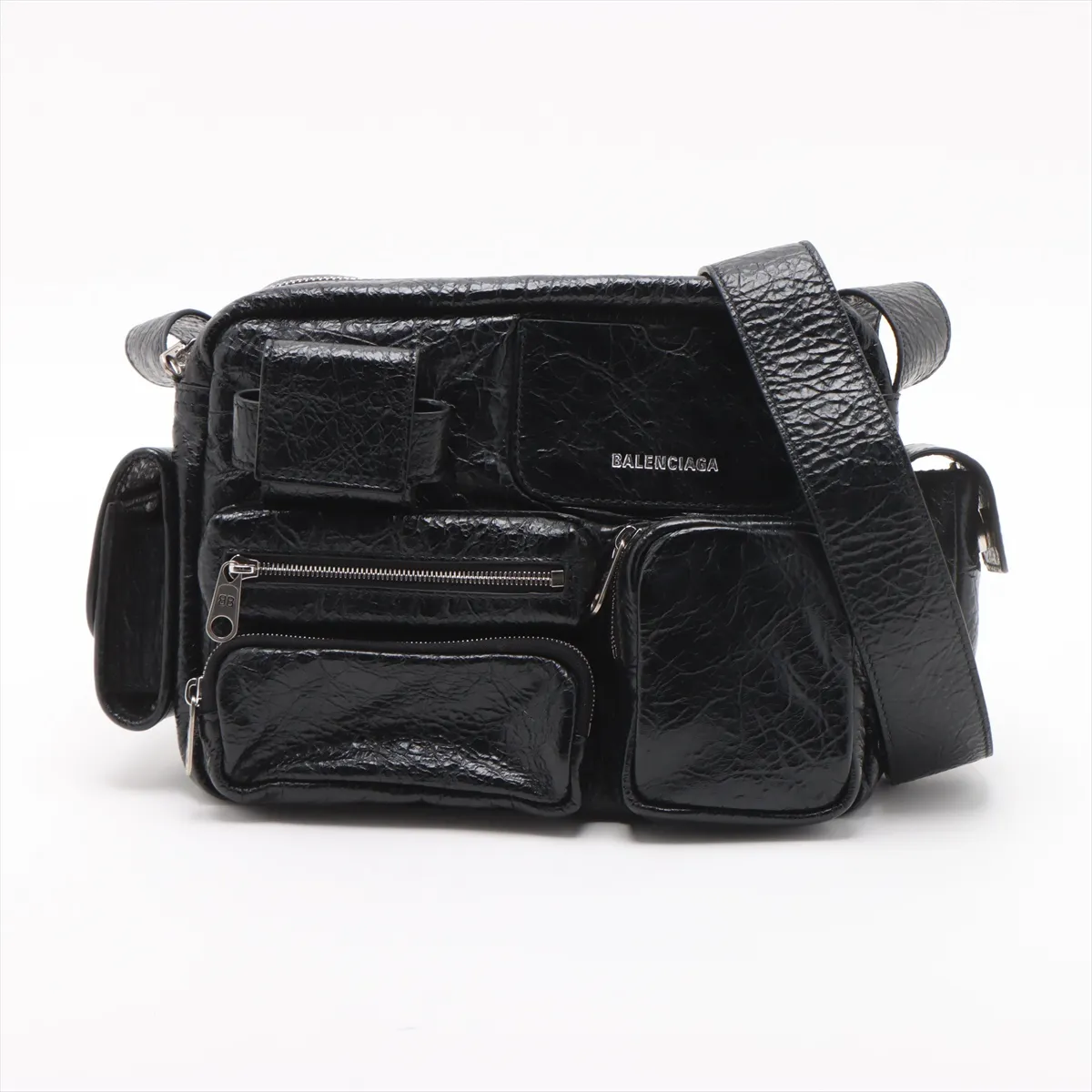 Super Busy Leather Shoulder Bag Black 829068