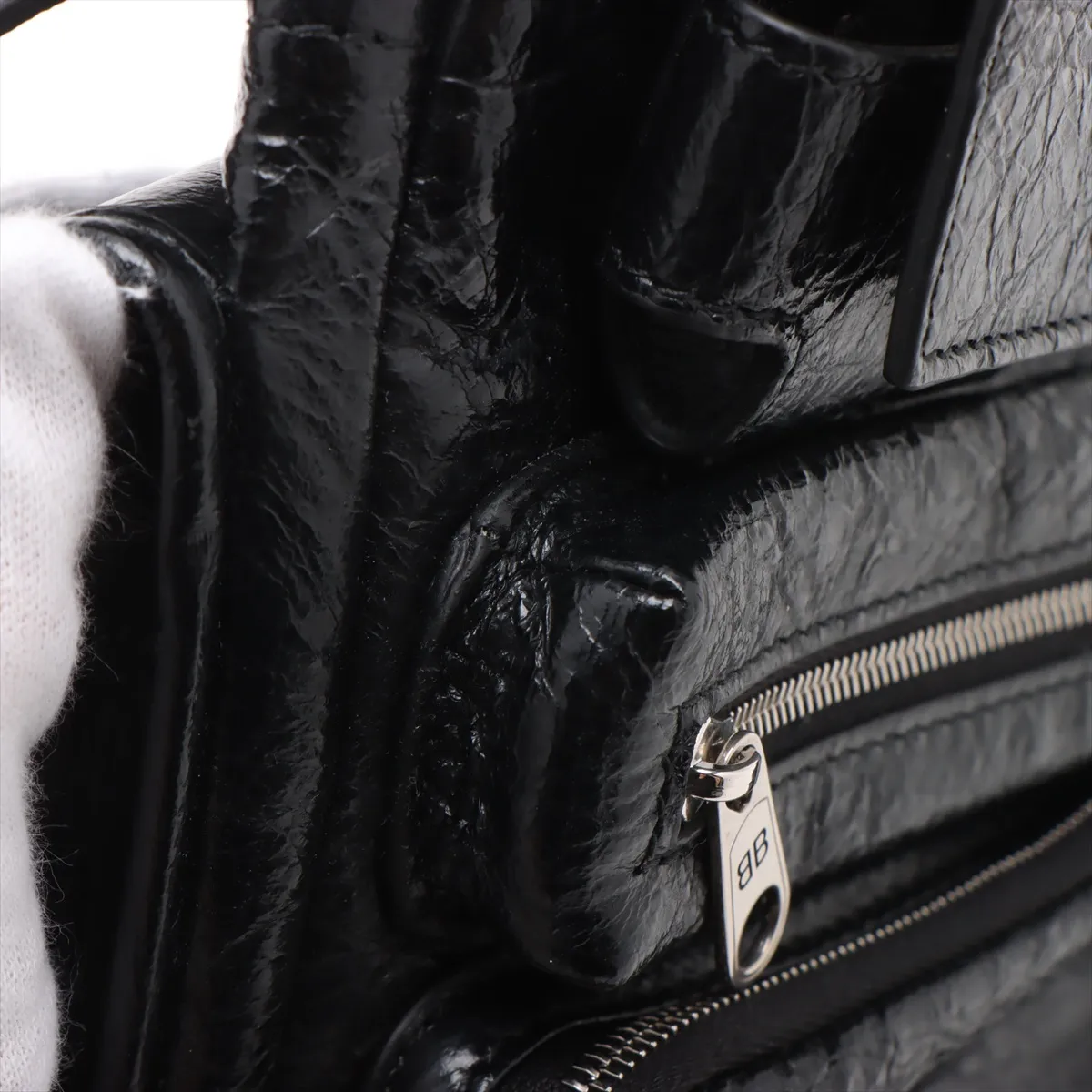 Super Busy Leather Shoulder Bag Black 829068 — view 8