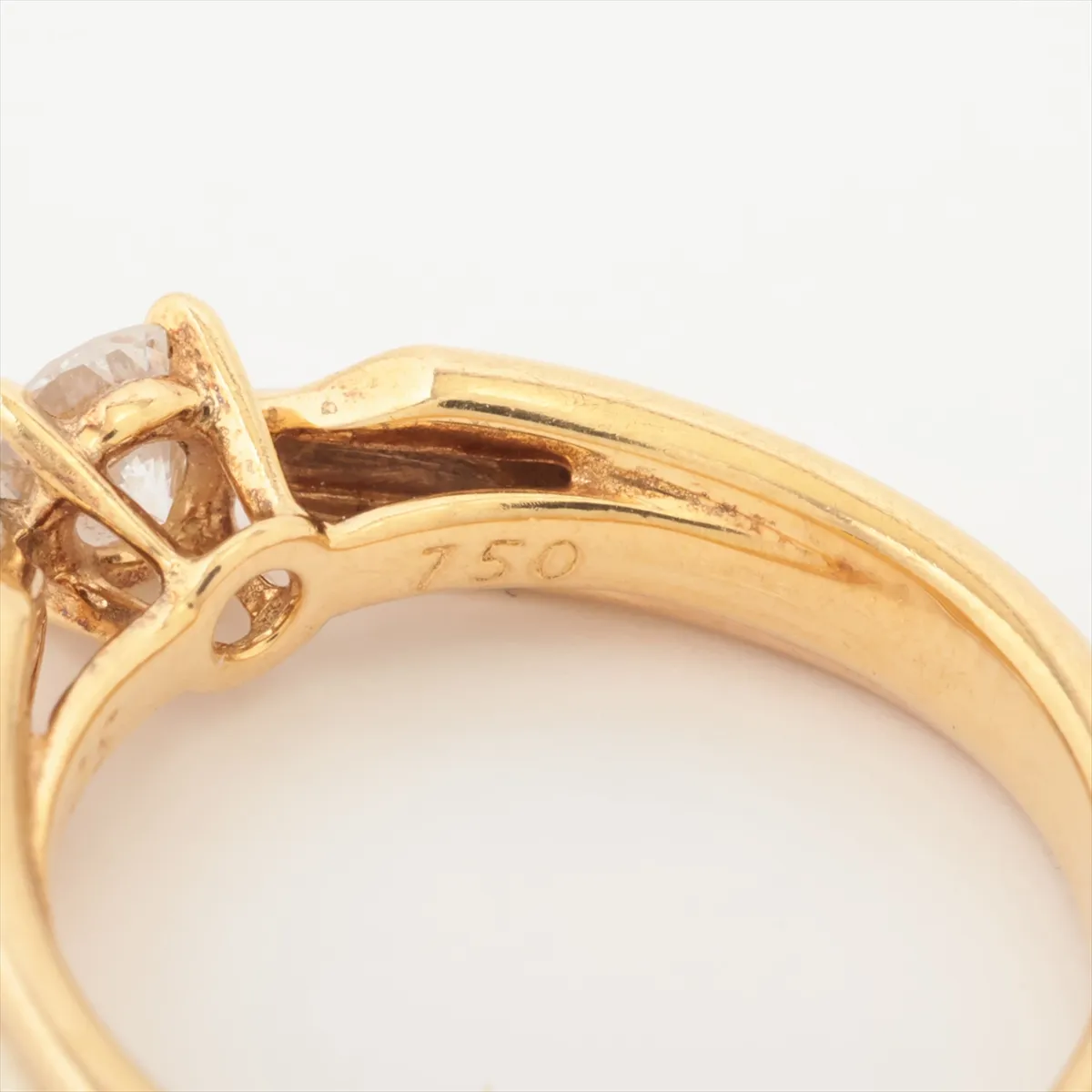 Trinity Solitaire Diamond Ring, 750 (YG x PG x WG), 3.7g, 0.30 diamonds, size 48, 705605. Features: drilled holes, — view 3