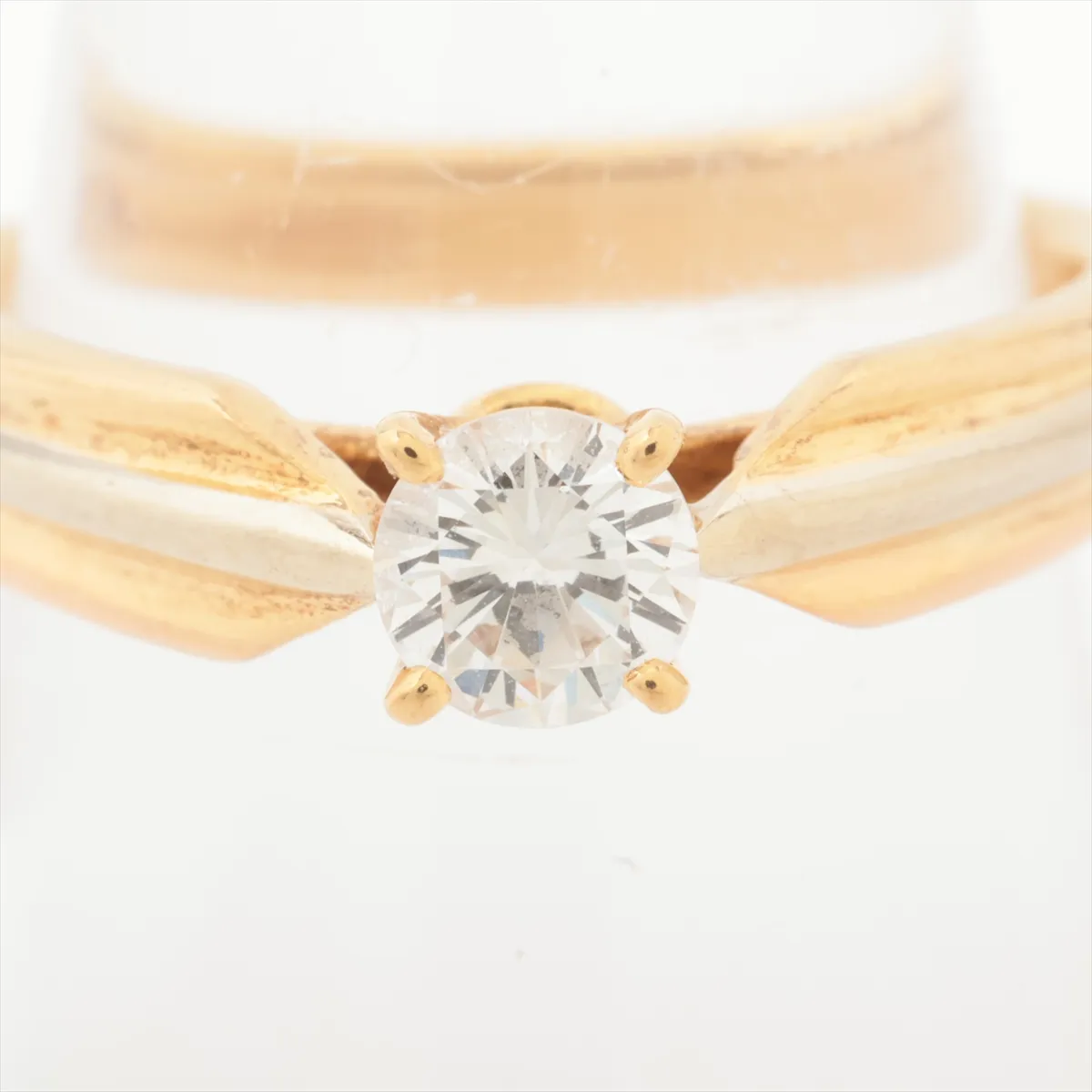 Trinity Solitaire Diamond Ring, 750 (YG x PG x WG), 3.7g, 0.30 diamonds, size 48, 705605. Features: drilled holes, — view 7