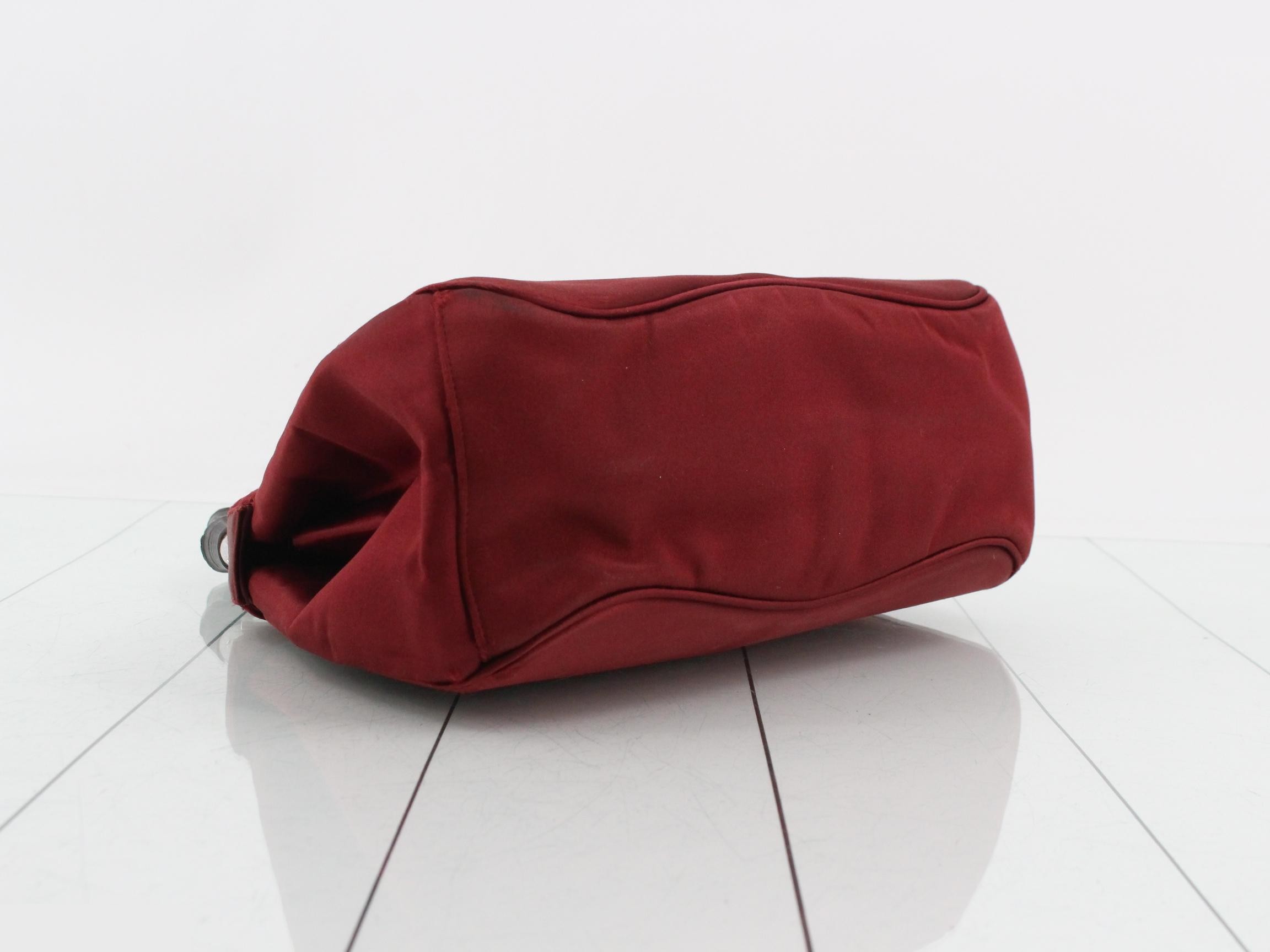 Bamboo Lock Handbag, Satin, Bordeaux, 331830 — view 5