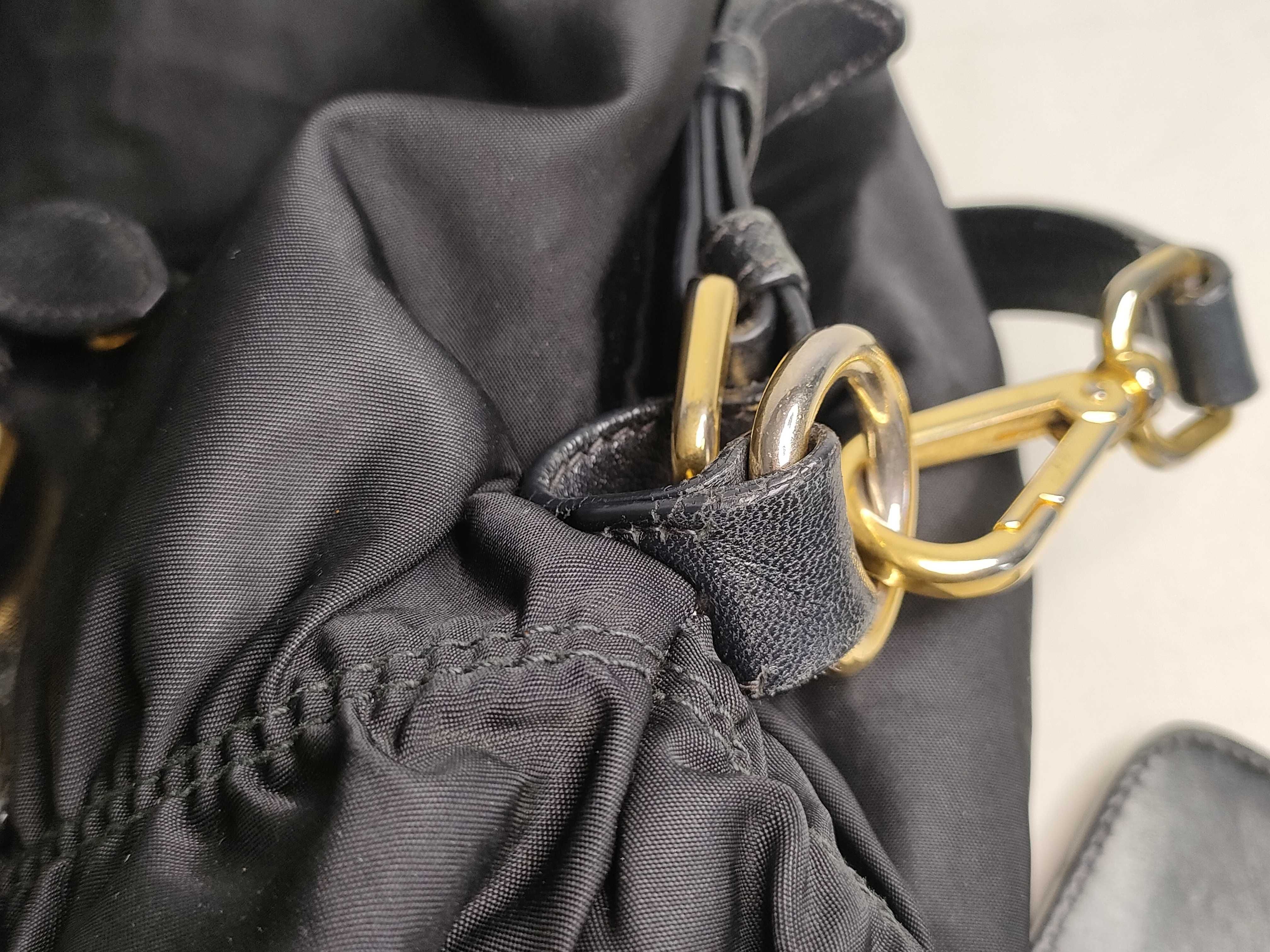 Nylon Prada B7546 Leather Chain Shoulder Bag Black Handbag — view 14