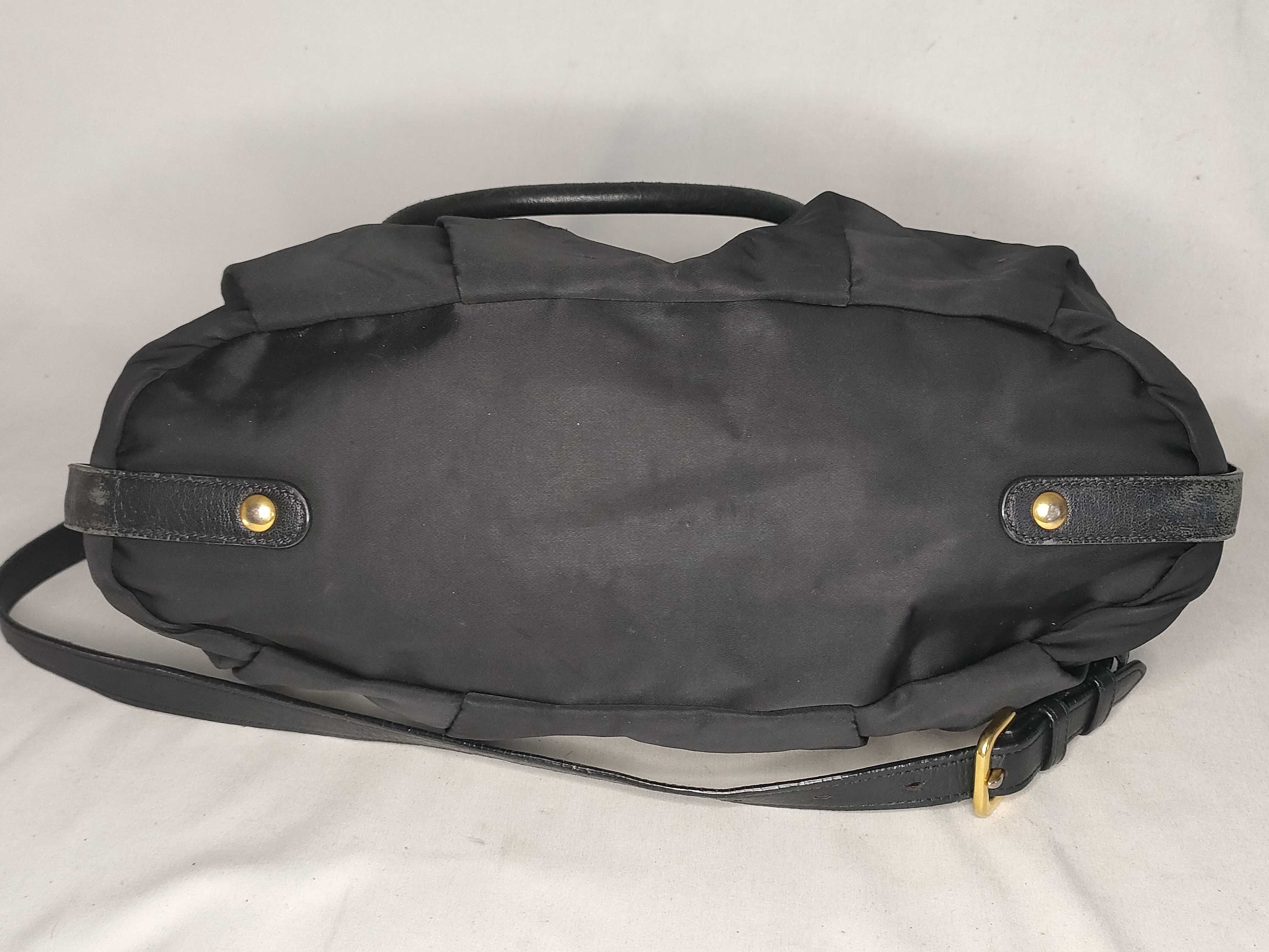 Nylon Prada B7546 Leather Chain Shoulder Bag Black Handbag — view 8