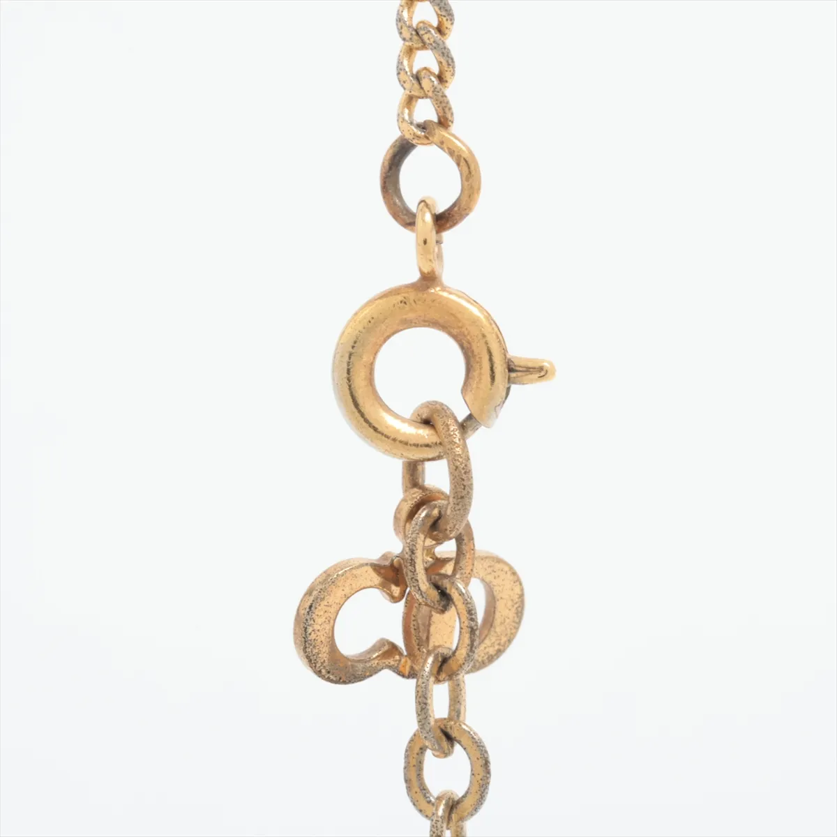 CD Logo Necklace GP x Rhinestone Gold — view 3