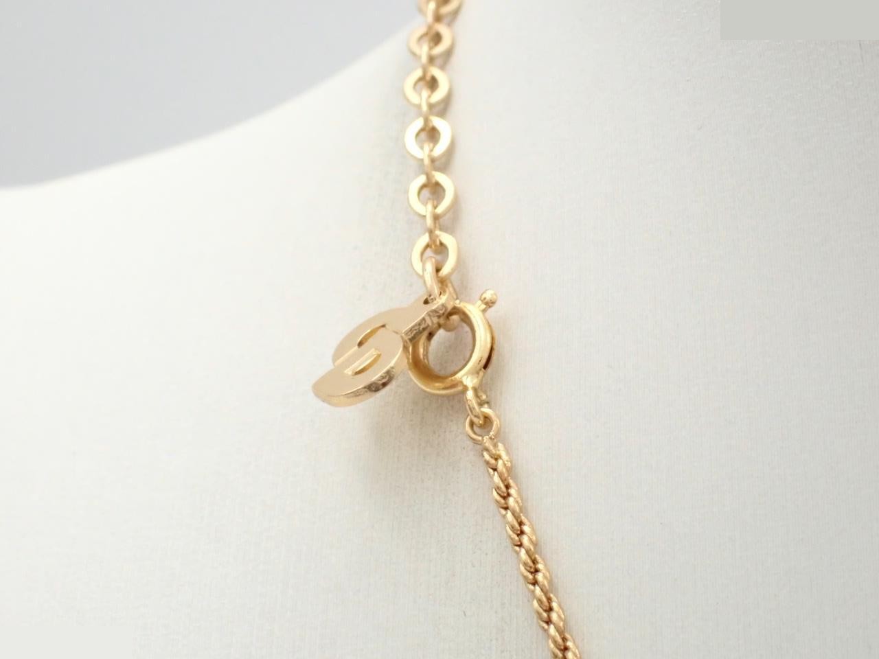 CD logo rhinestone gold necklace chain approx. 43cm — view 2