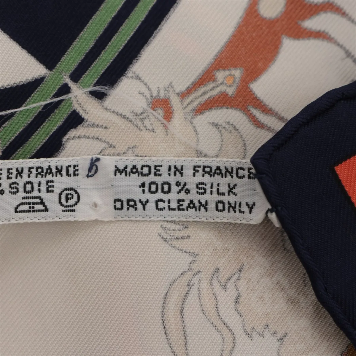 Carre 90 Kachinas silk scarf, navy. Shows wear, — view 6