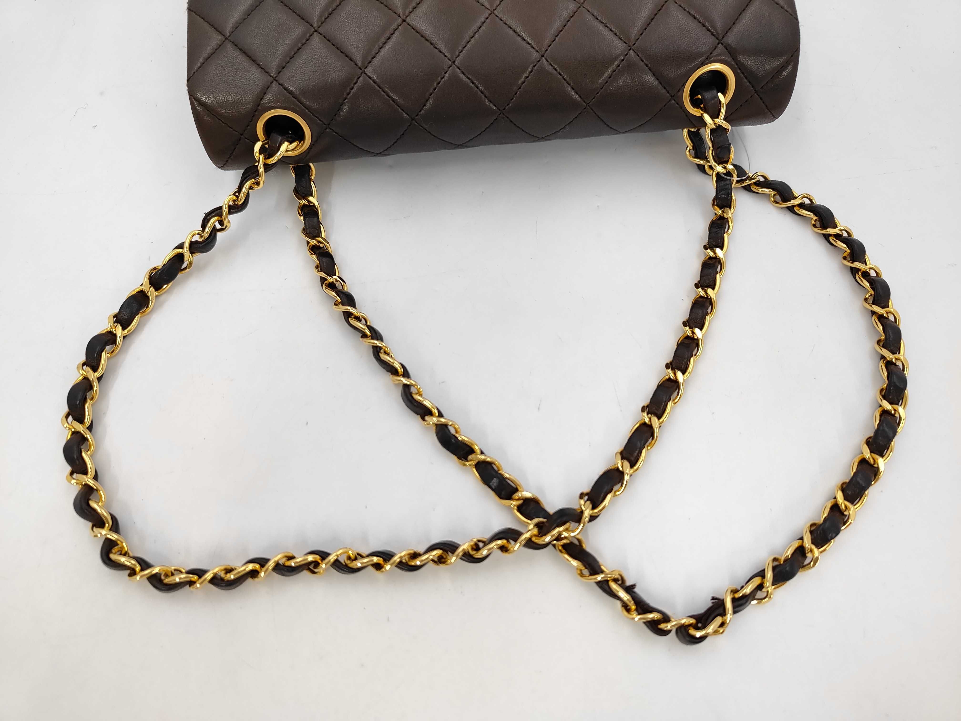 Lambskin Matelassé W Brown Shoulder Bag (No Seal) — view 5