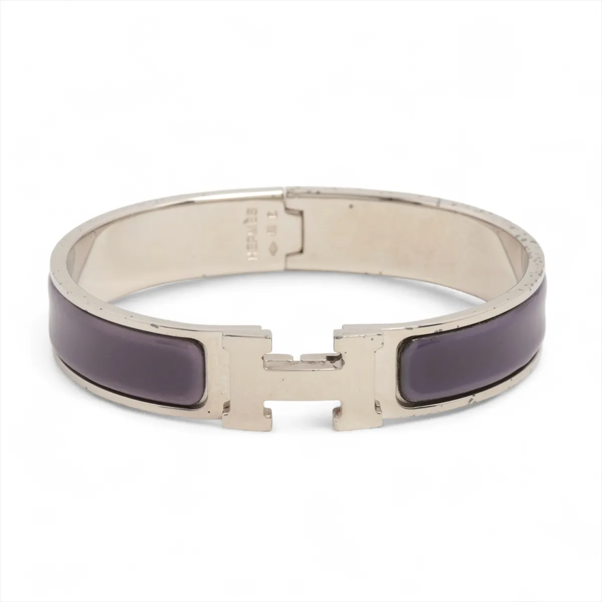 Click H Fan Bangle, GP (Gold Plated), Silver x Purple. Shows