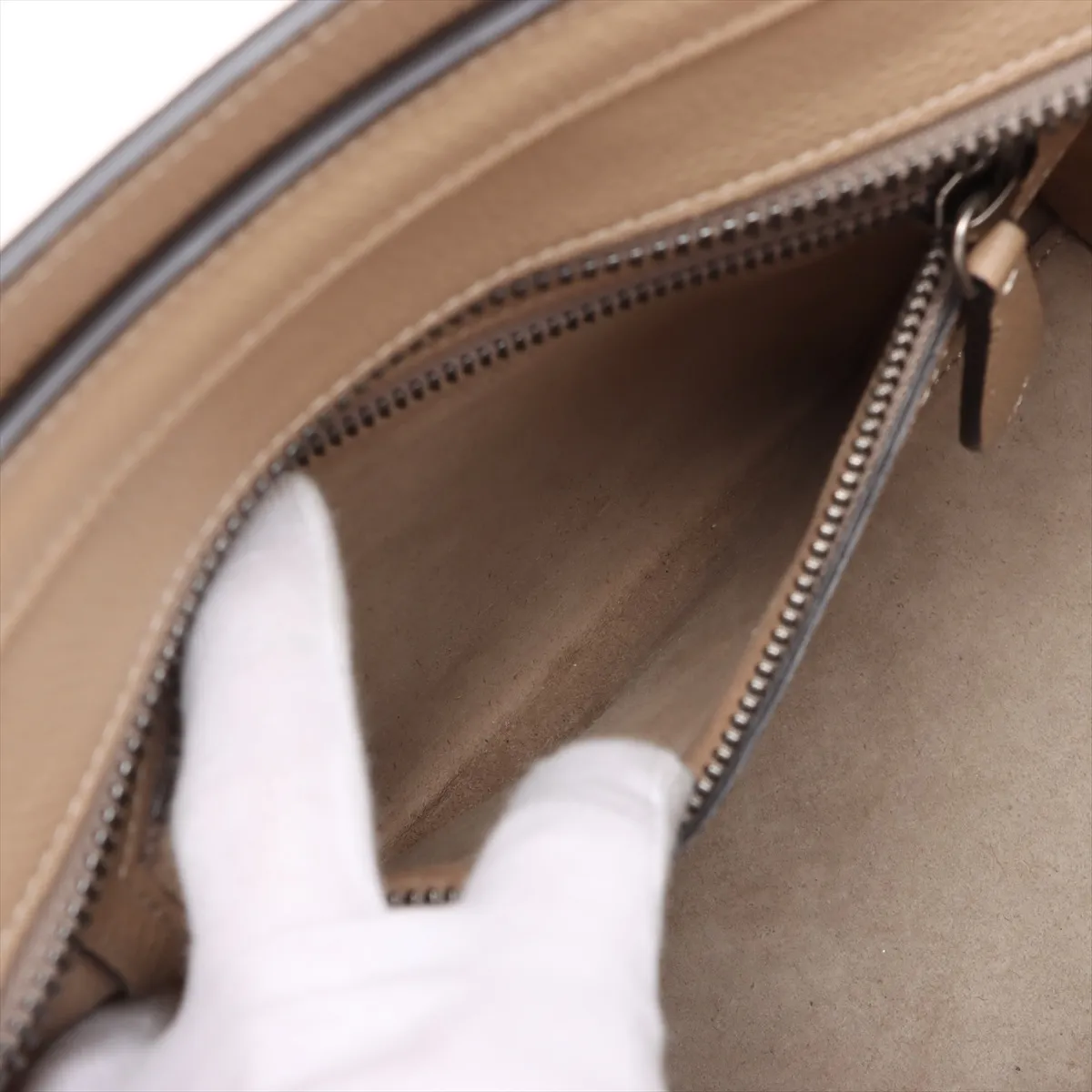Luggage Micro Shopper Leather Handbag, Beige — view 8