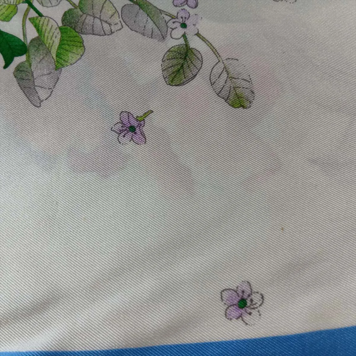 Flora scarf, silk, light blue. Shows signs of wear, — view 9