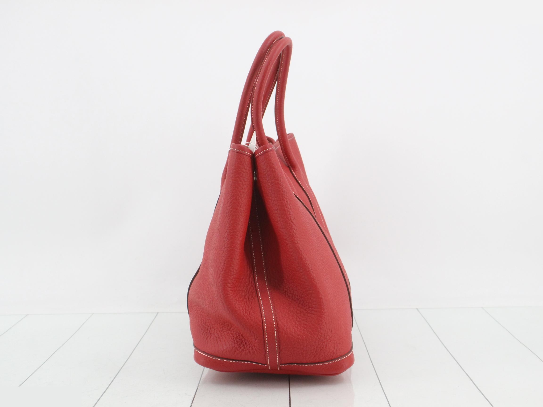 Garden Party PM Tote Bag, P Stamp, Red — view 3