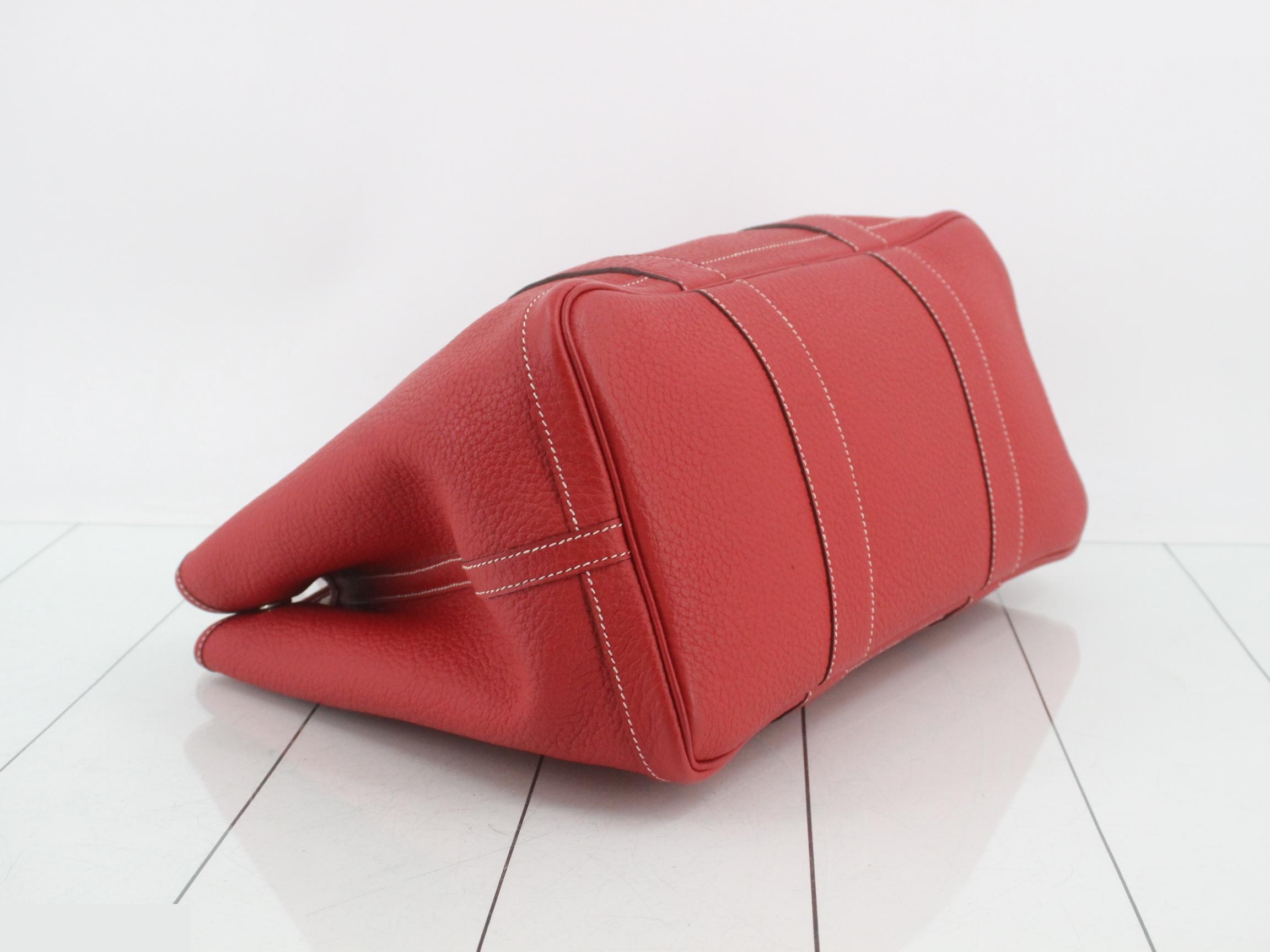 Garden Party PM Tote Bag, P Stamp, Red — view 5