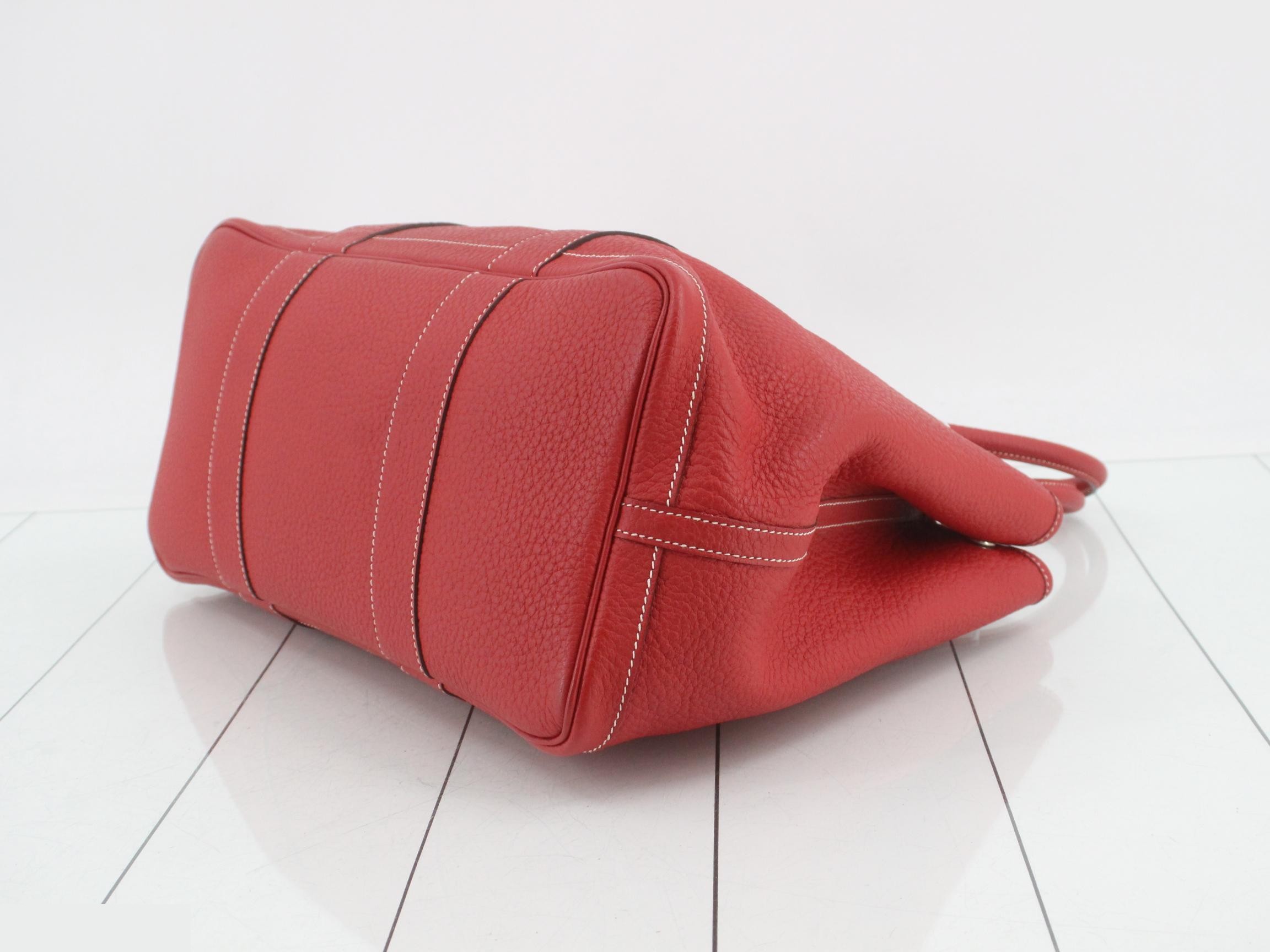 Garden Party PM Tote Bag, P Stamp, Red — view 6
