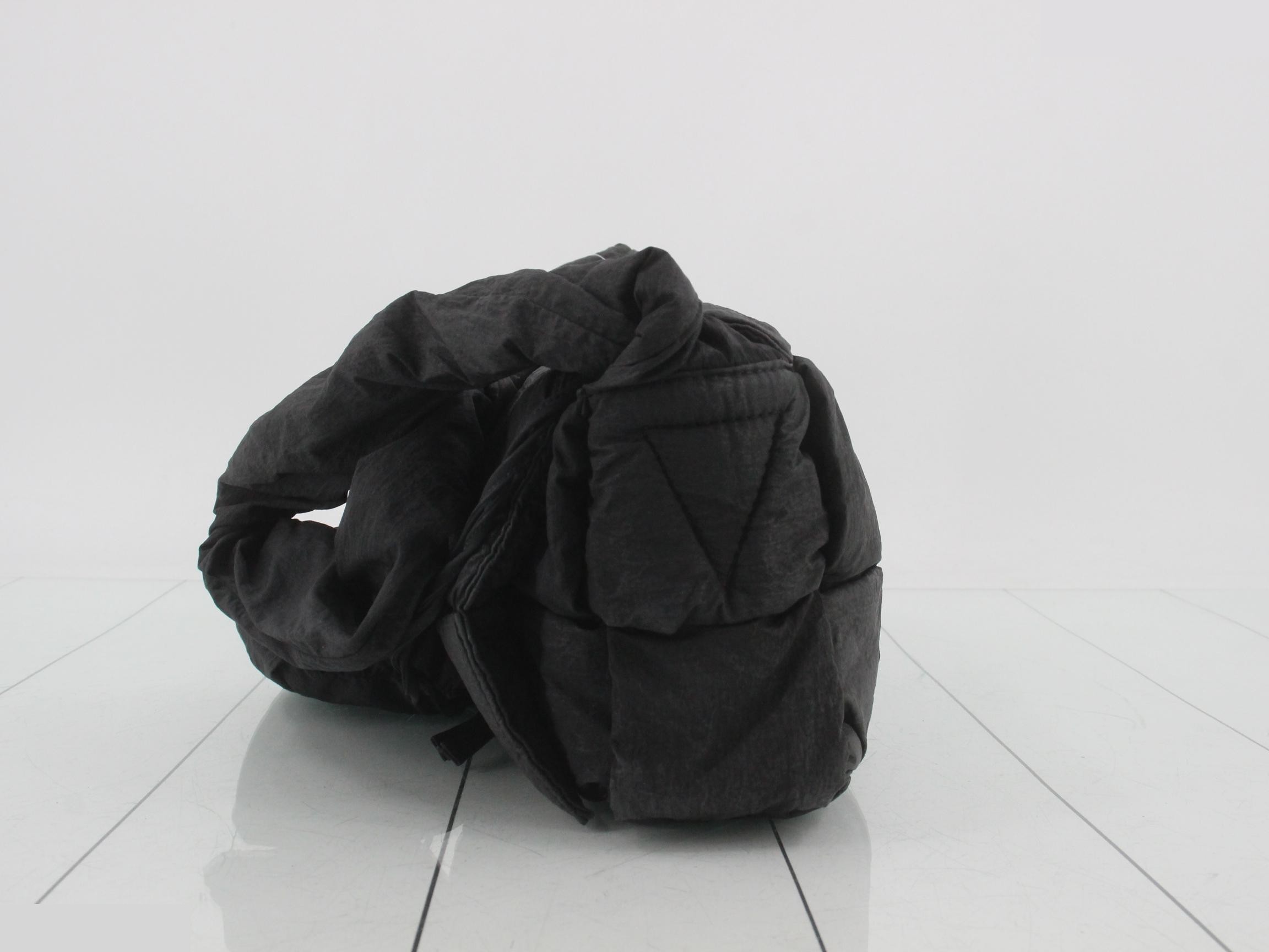 Shoulder bag, padded, tech, cassette, maxi intrecciato, black — view 3