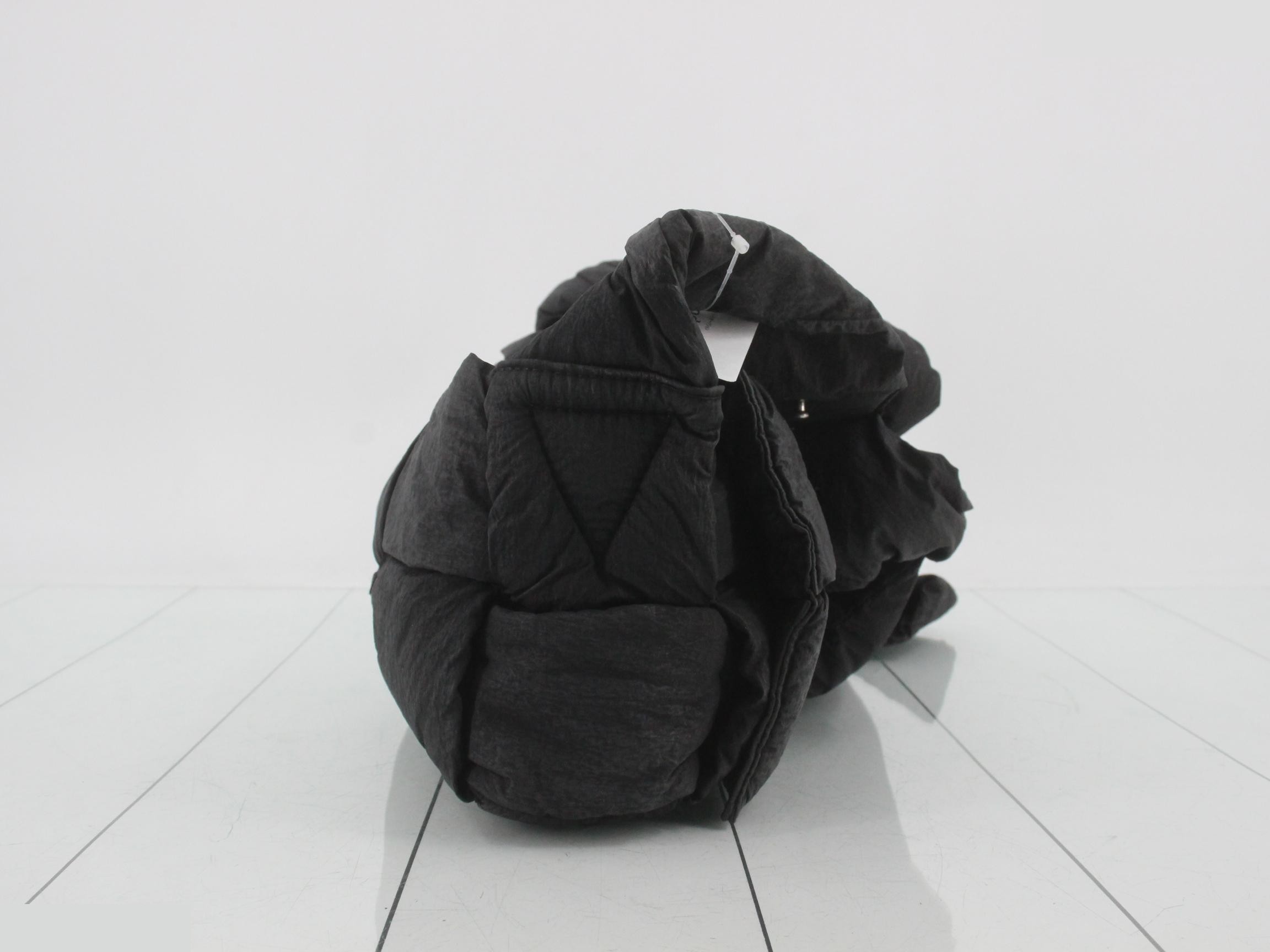 Shoulder bag, padded, tech, cassette, maxi intrecciato, black — view 4