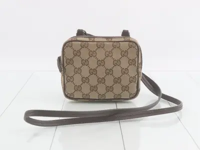 GG Canvas Shoulder Bag/Pouch - Brown