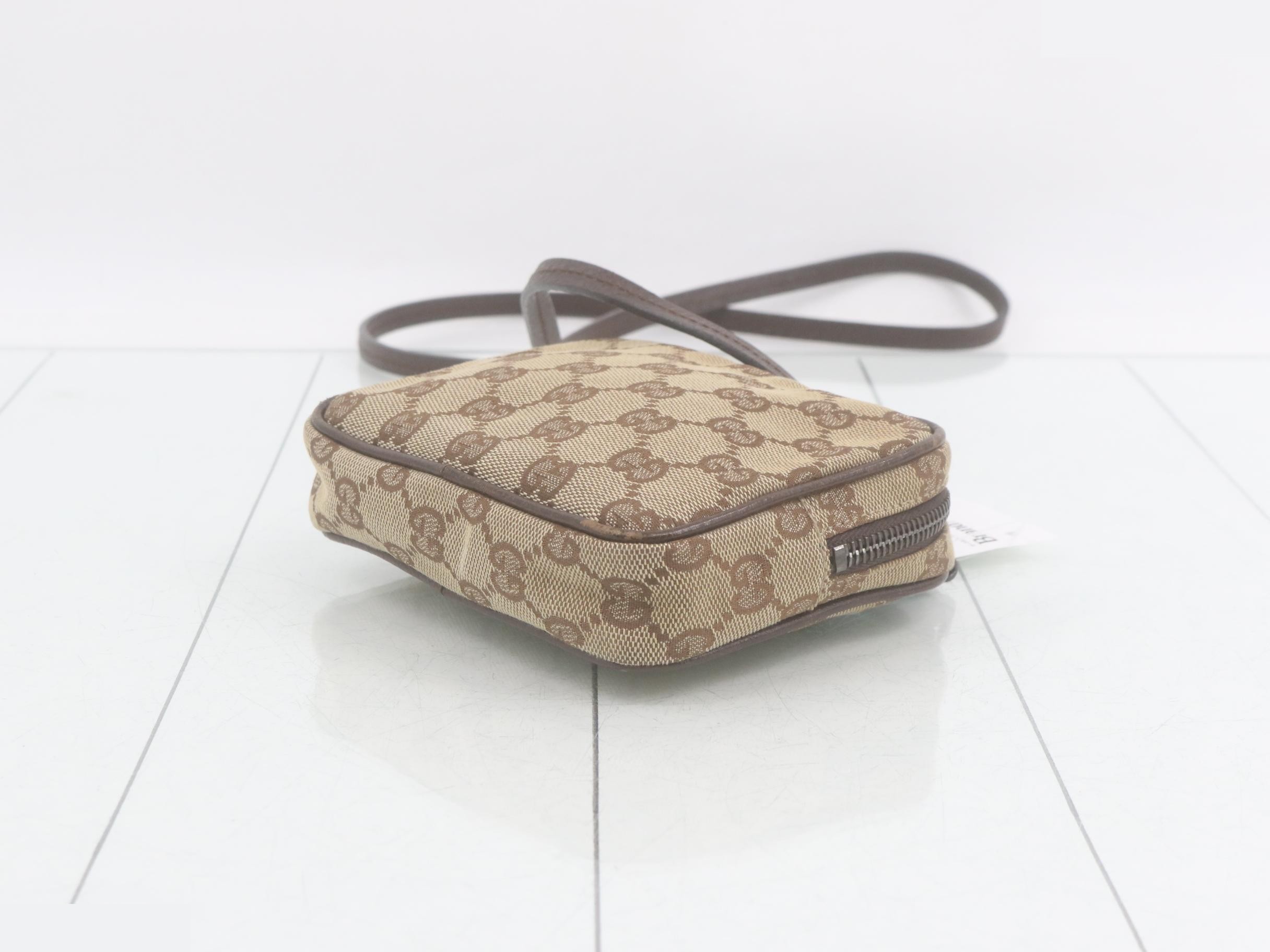 GG Canvas Shoulder Bag/Pouch - Brown — view 6