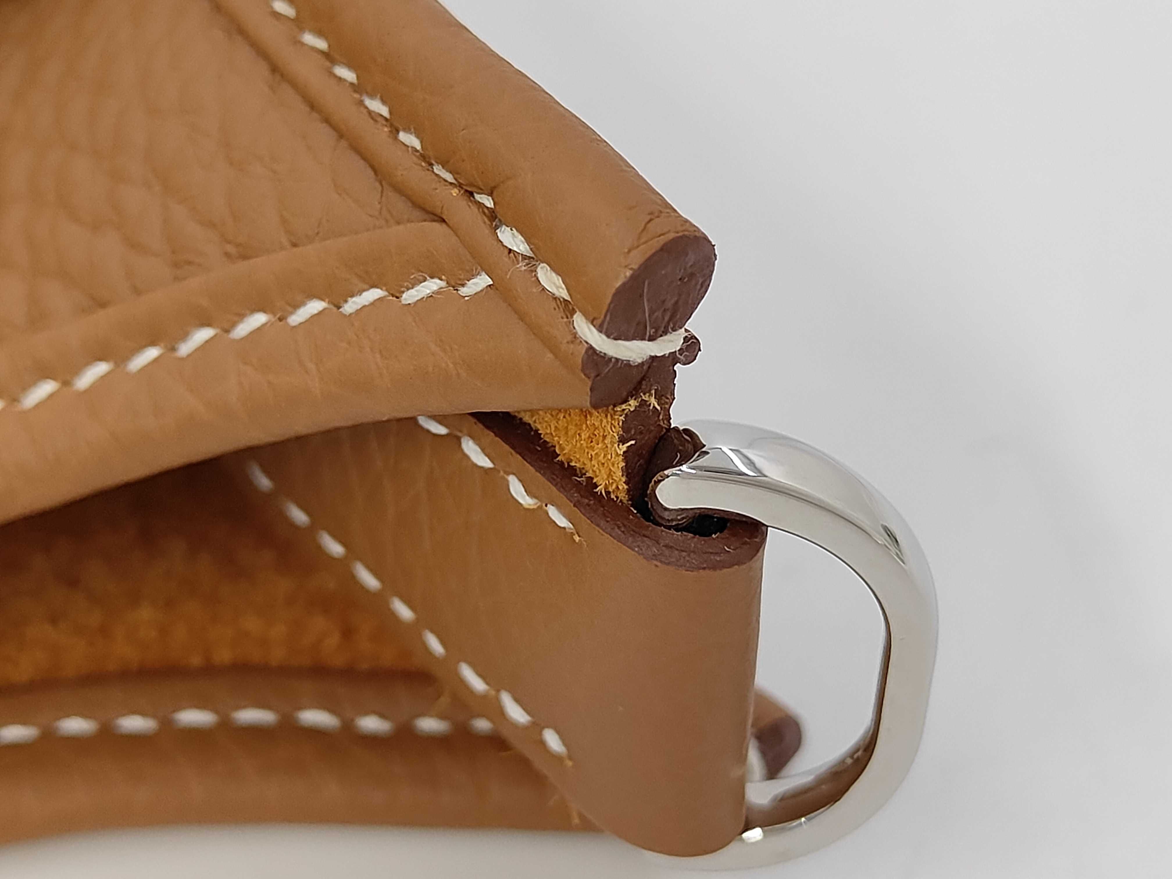 Evelyne 23 Shoulder Bag, Taurillon Clemence Leather, Gold with Silver Hardware, K Stamp — view 5