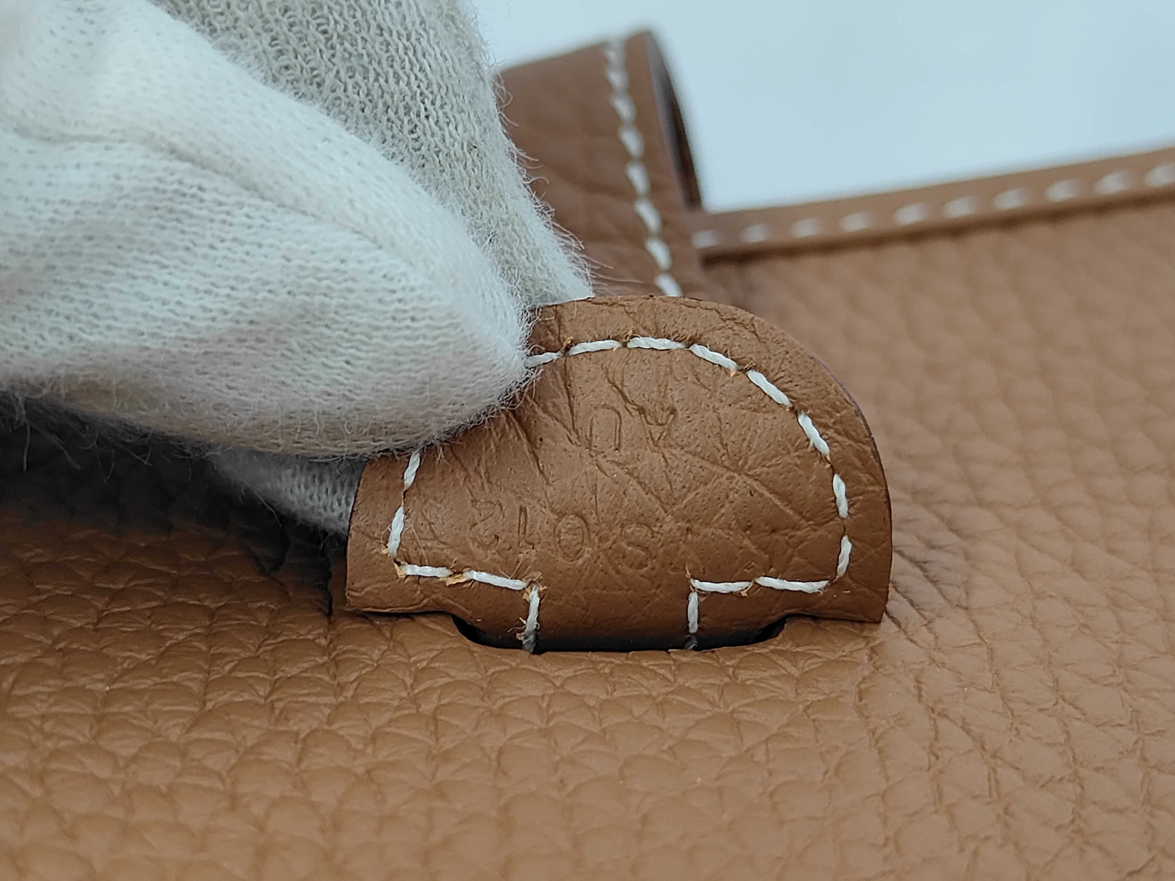 Evelyne 23 Shoulder Bag, Taurillon Clemence Leather, Gold with Silver Hardware, K Stamp — view 6