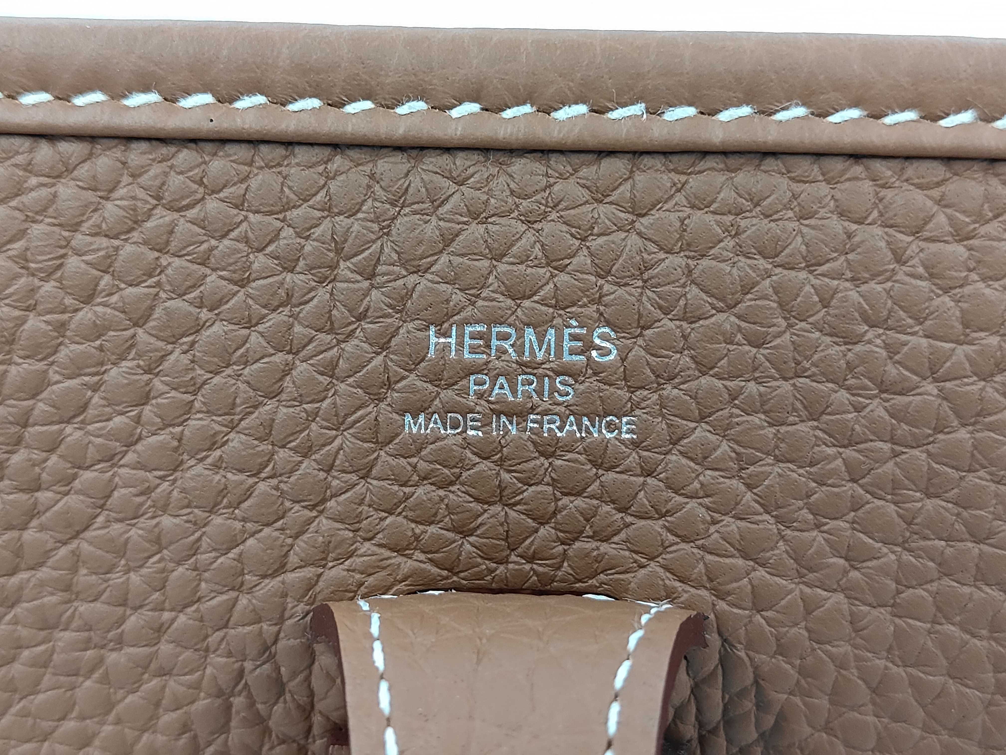 Evelyne 23 Shoulder Bag, Taurillon Clemence Leather, Gold with Silver Hardware, K Stamp — view 10