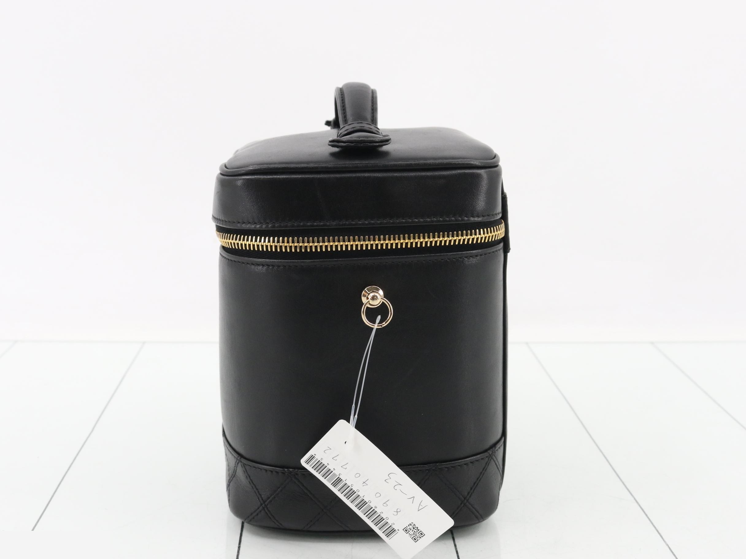 Bicolore Leather Vanity Bag Handbag, Black — view 3