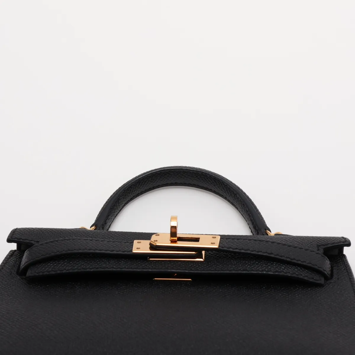 [Individually packaged] Hermes Mini Kelly 2 20 Sellier Veau Epsom Black Gold Hardware — view 6