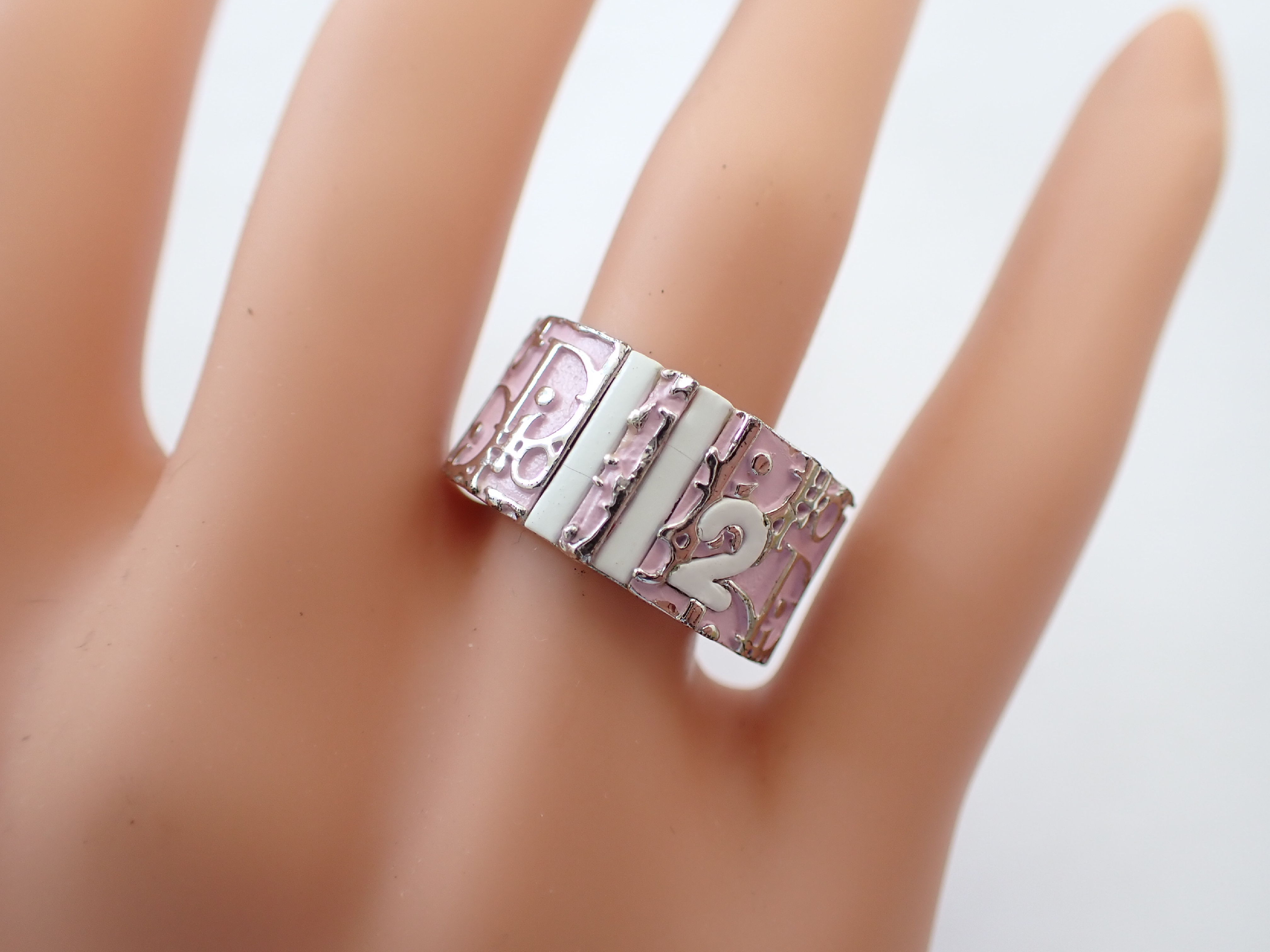 Trotter Stripe Line Ring, Pink, Approx. Size 12 — view 2