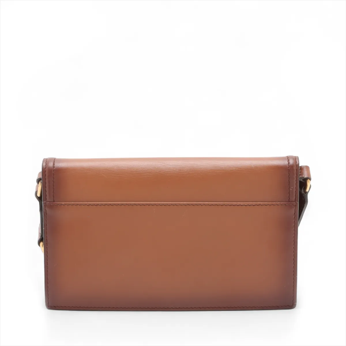 Horsebit Leather Shoulder Bag Brown 382275 — view 2