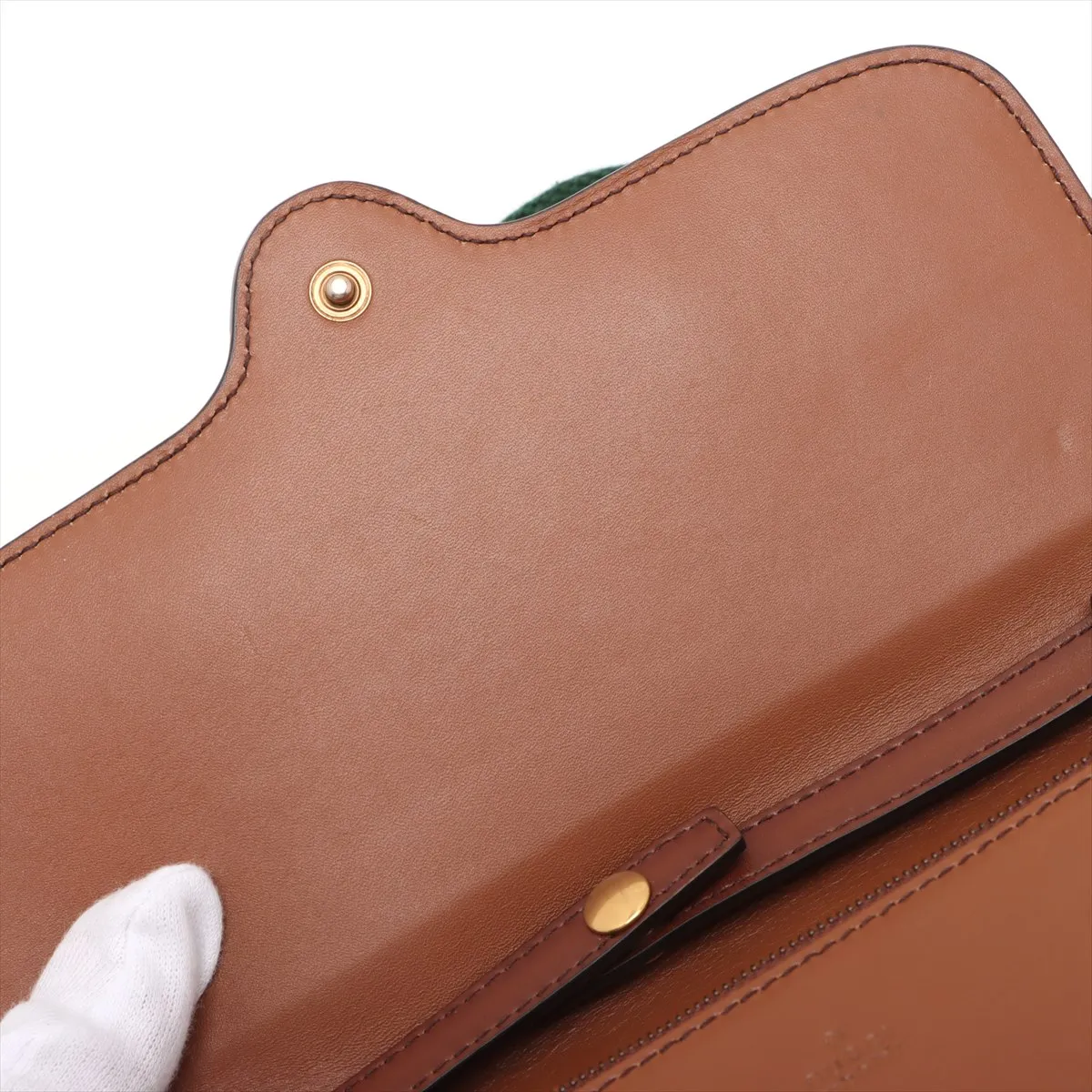 Horsebit Leather Shoulder Bag Brown 382275 — view 12