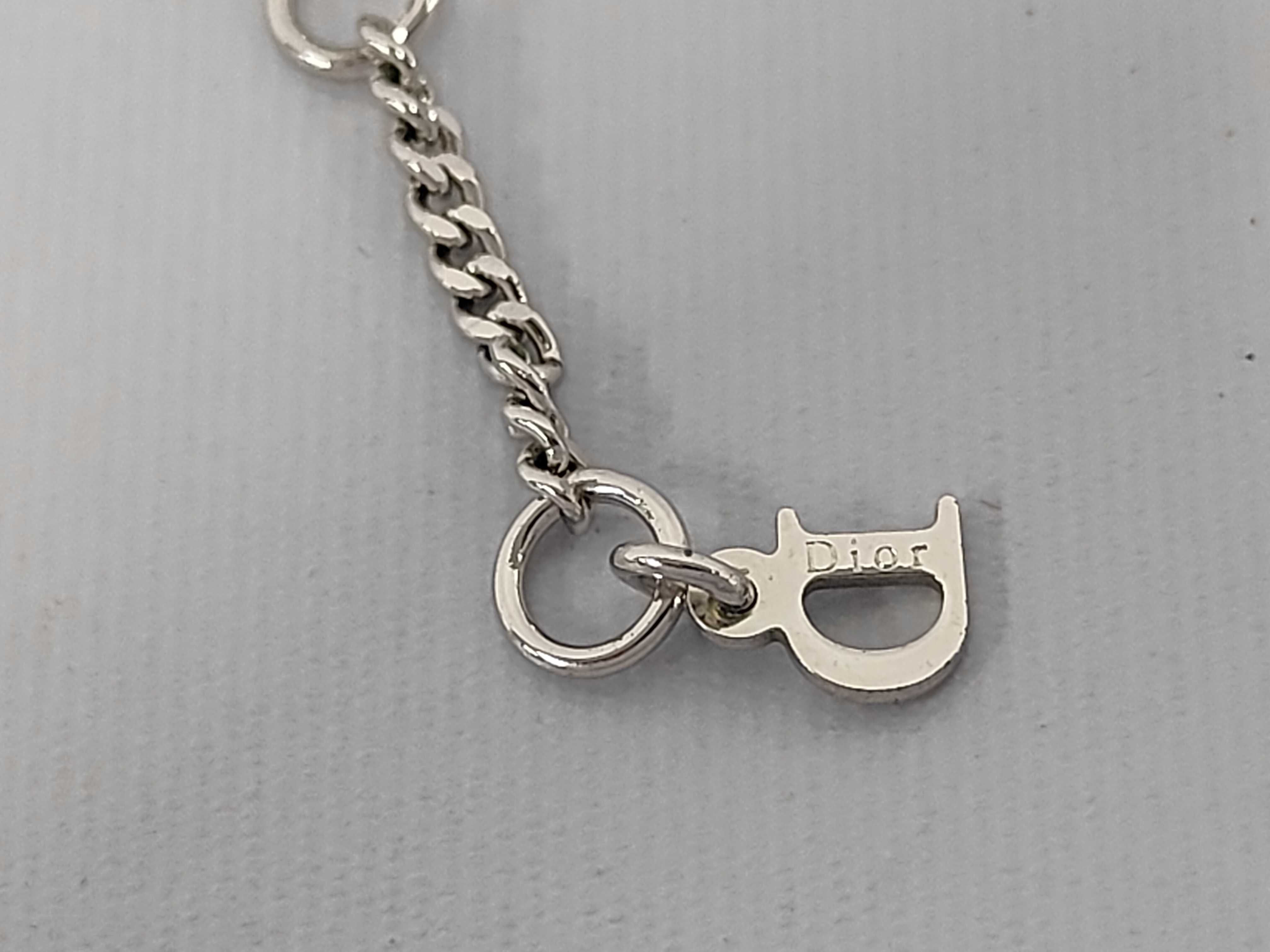 Rhinestone Logo Butterfly Curb Chain Silver Necklace — view 6