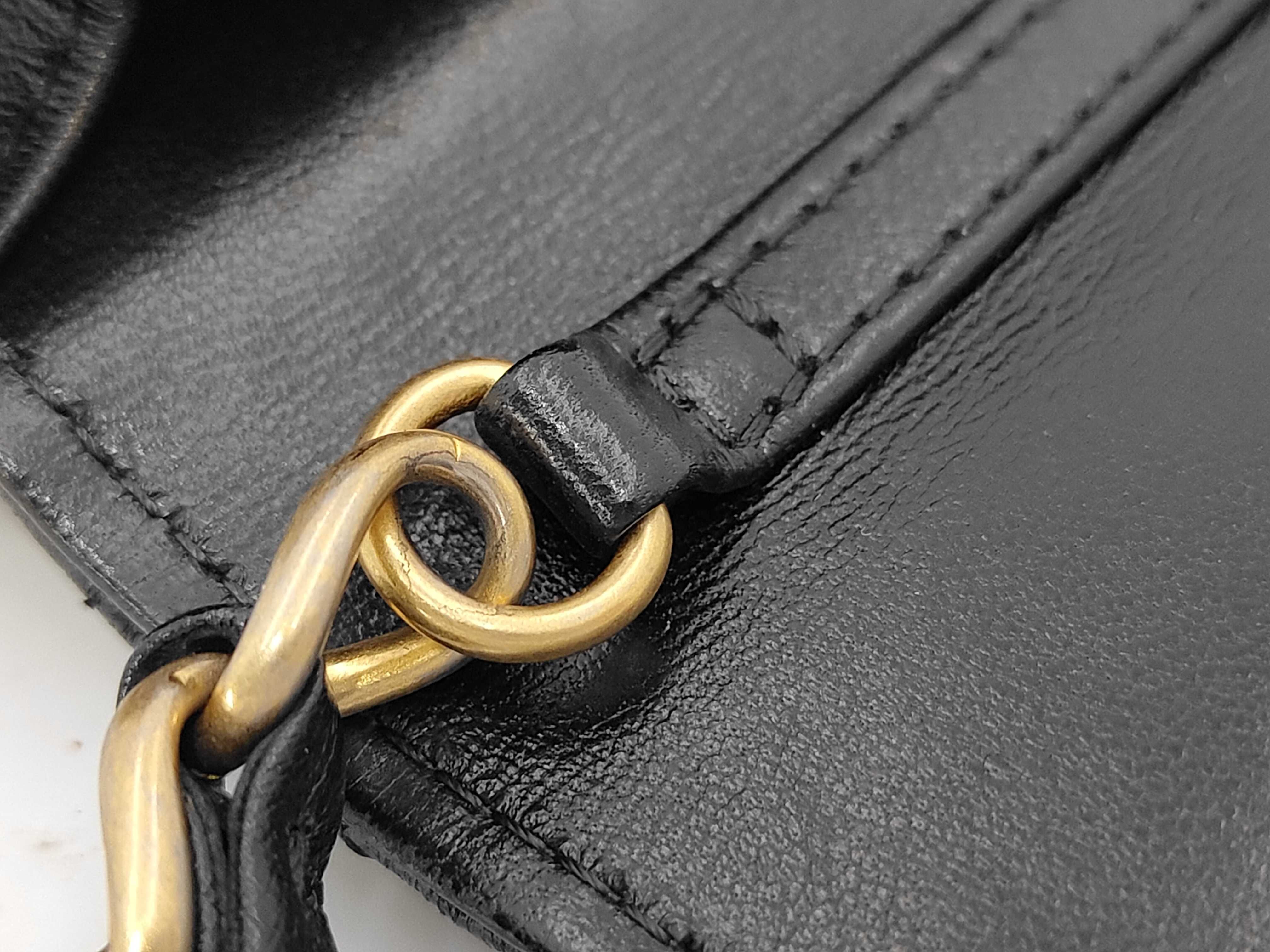 Lambskin Chain Phone Shoulder Bag (Black) — view 7