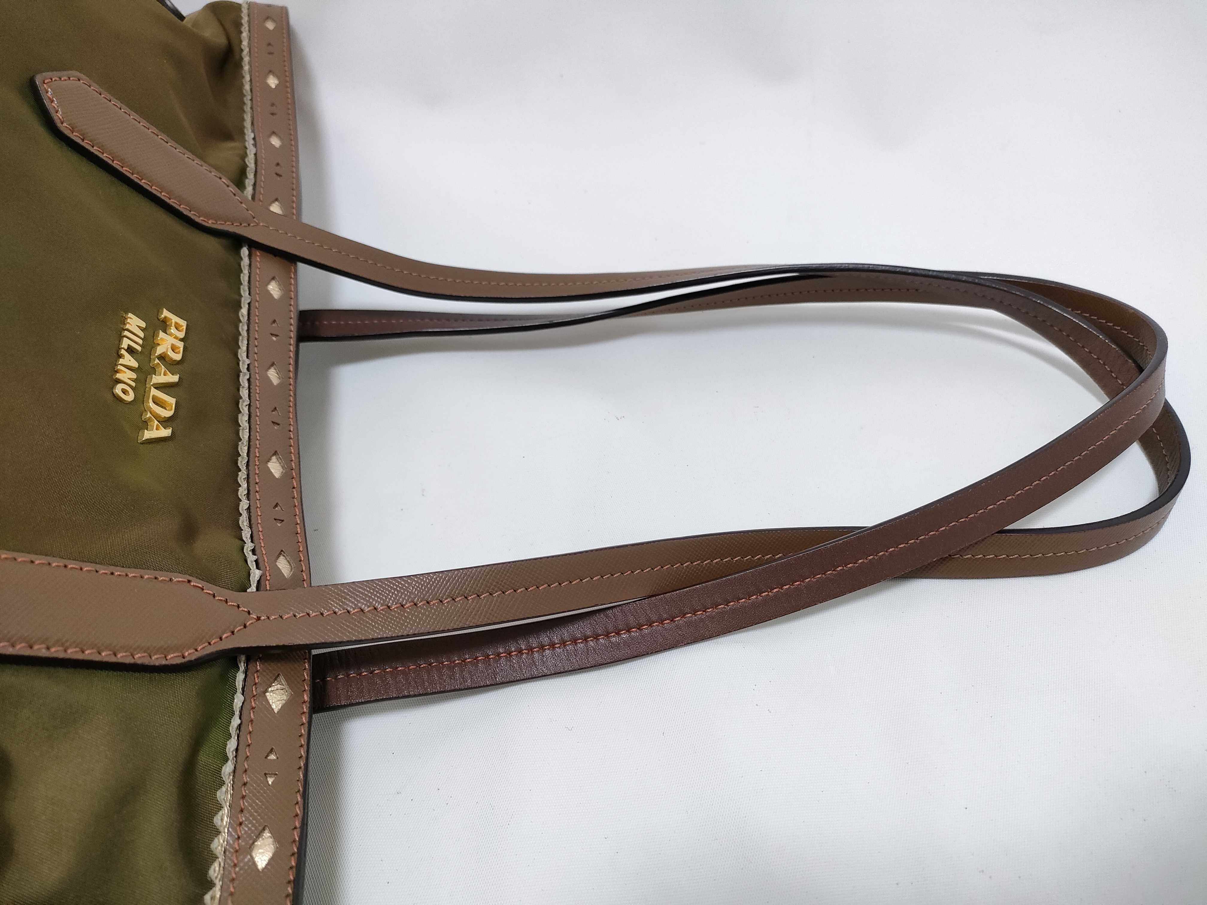 Nylon Tote Bag for Women, Green (Significant fading) 165cm, with dust bag. — view 3