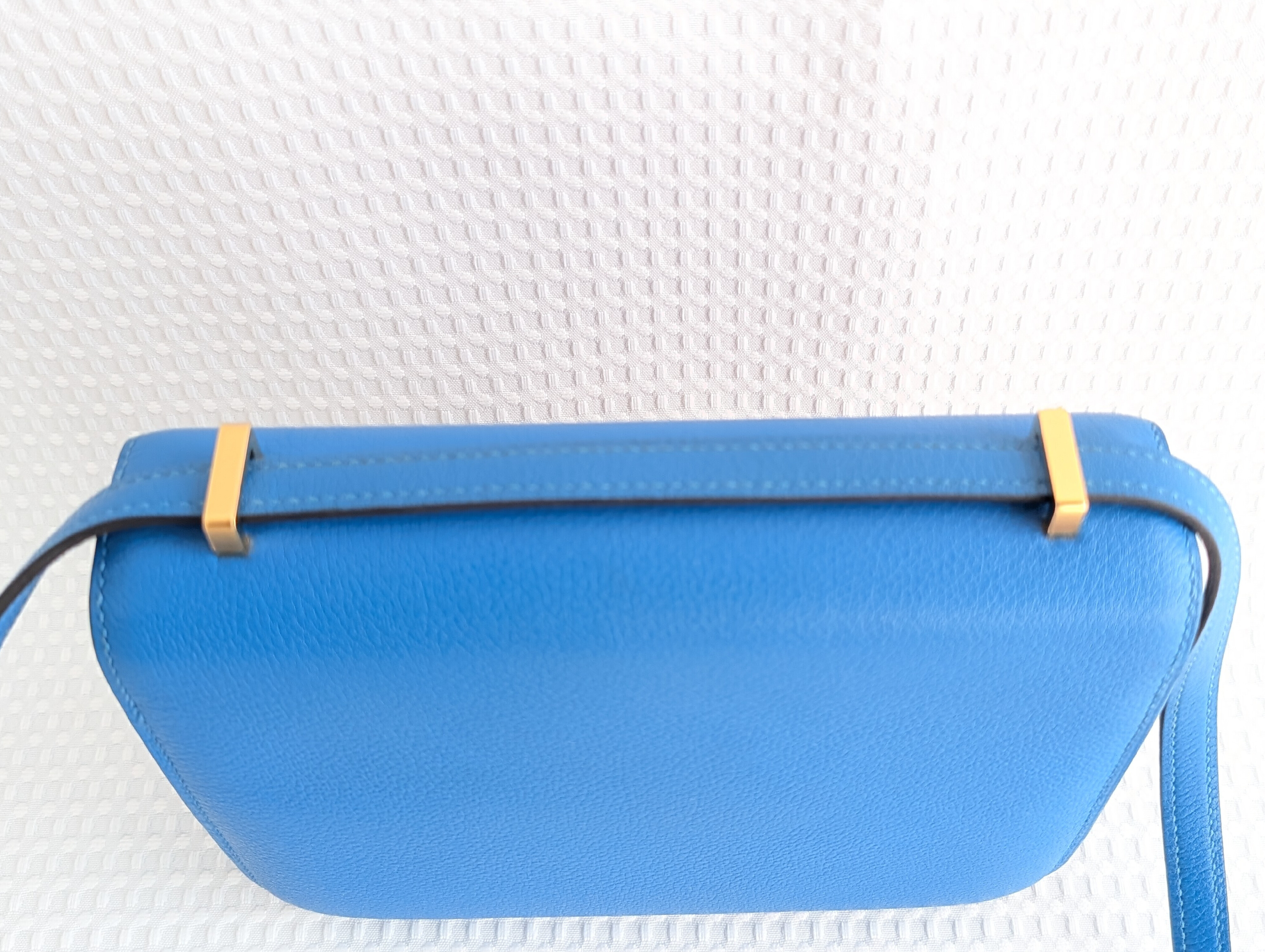Constance Mini Blue Mykonos Gold Hardware C Stamp Shoulder Bag — view 11