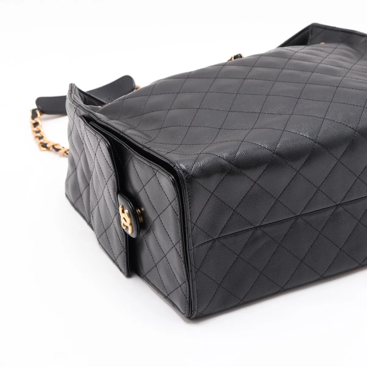 [Individually packaged] Chanel 25 Medium Caviar Skin Chain Shoulder Bag, Black with Gold Hardware, X78XHE01, Random Plate, AS5293 — view 4